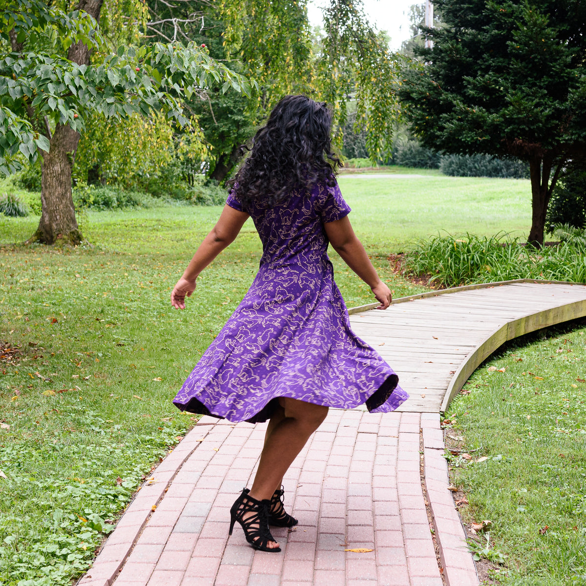 Cats Constellations Petite Twirl Dress with Pockets