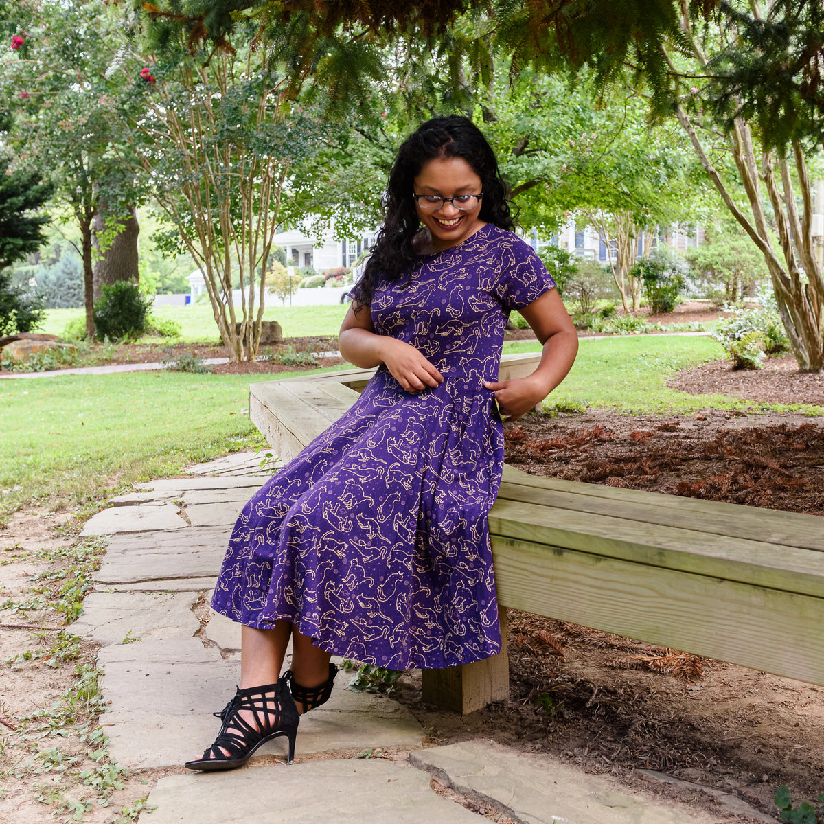 Cats Constellations Petite Twirl Dress with Pockets