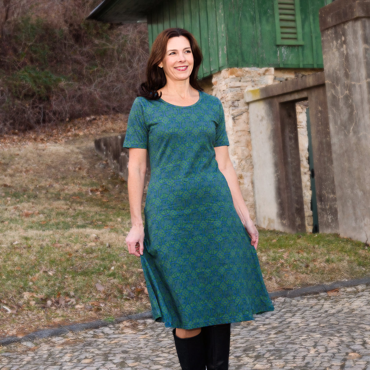 Celtic Cats A-Line Dress (No Waist Seam) Svaha USA