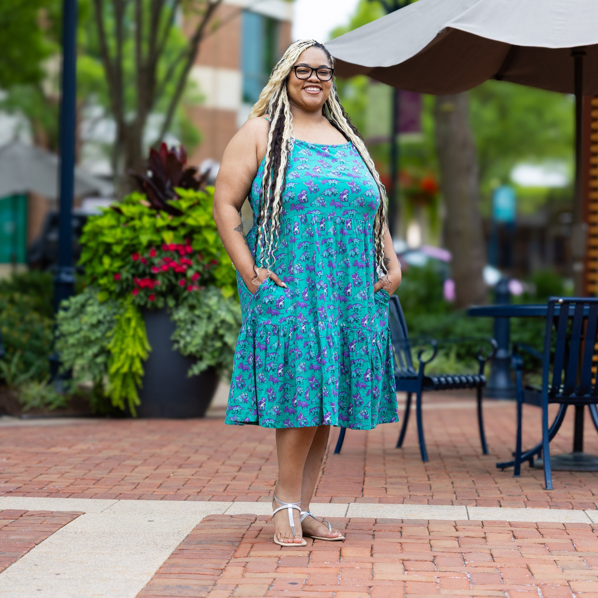 Ceratopsid Dinosaurs Sleeveless Frill Dress