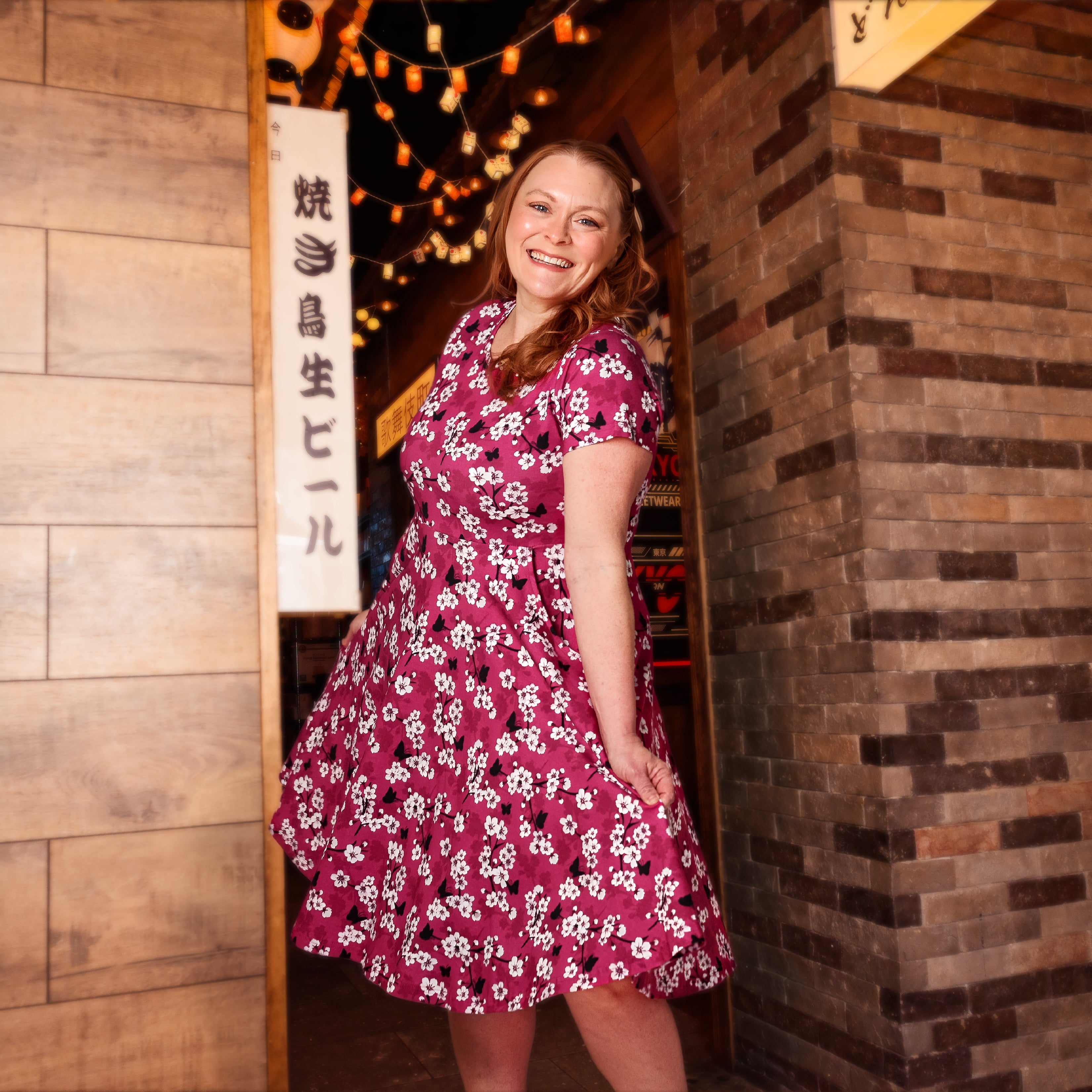 Cherry Blossoms Petite Twirl Dress