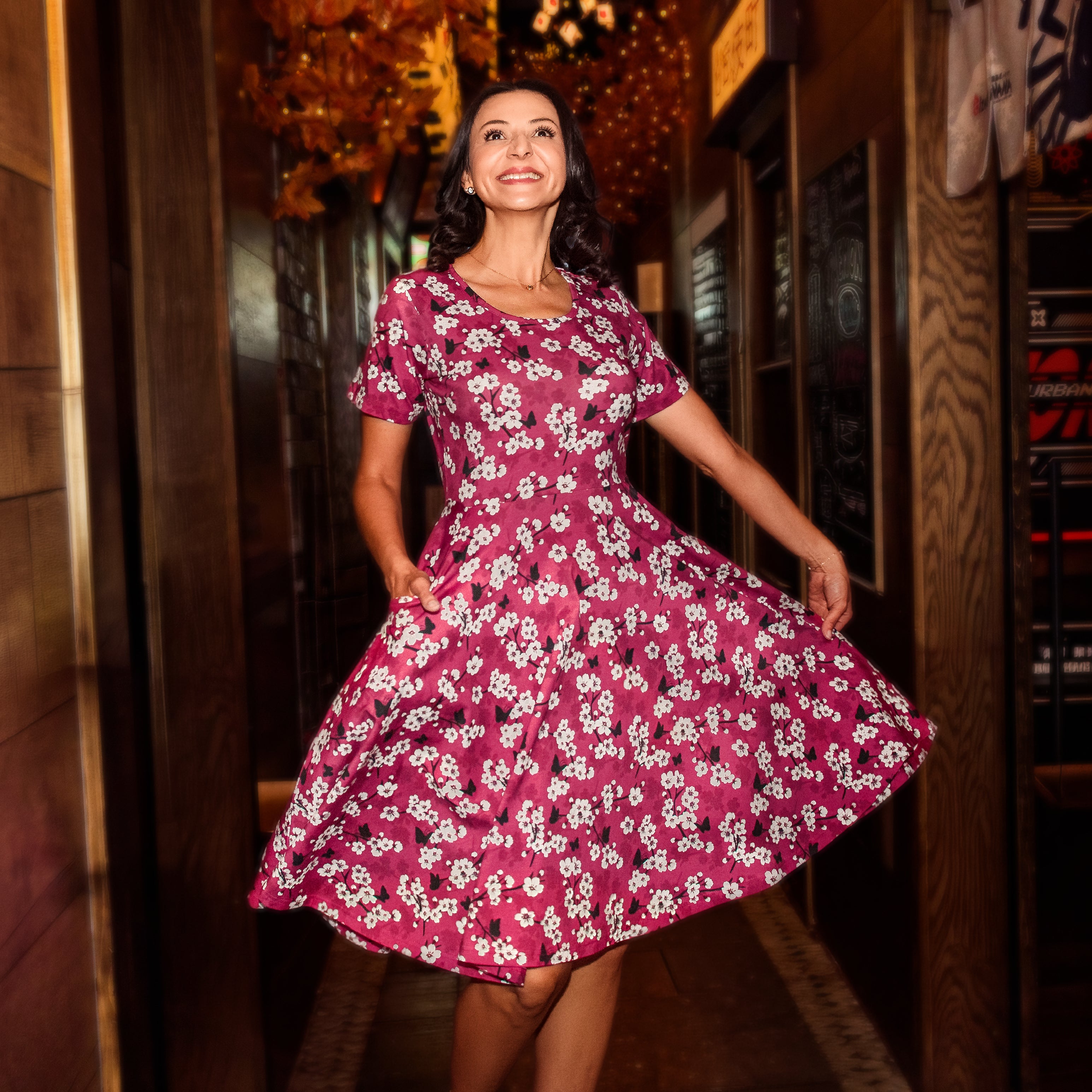 Cherry Blossoms Twirl Dress