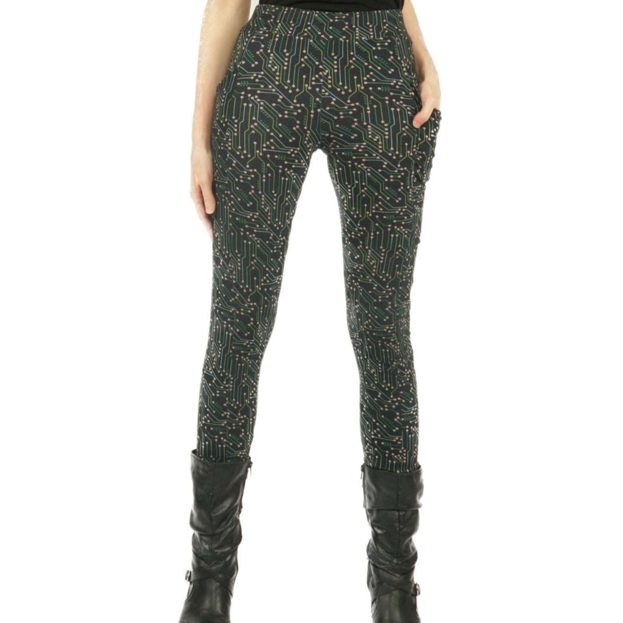 Circuit Flowers Adults Leggings with Pockets