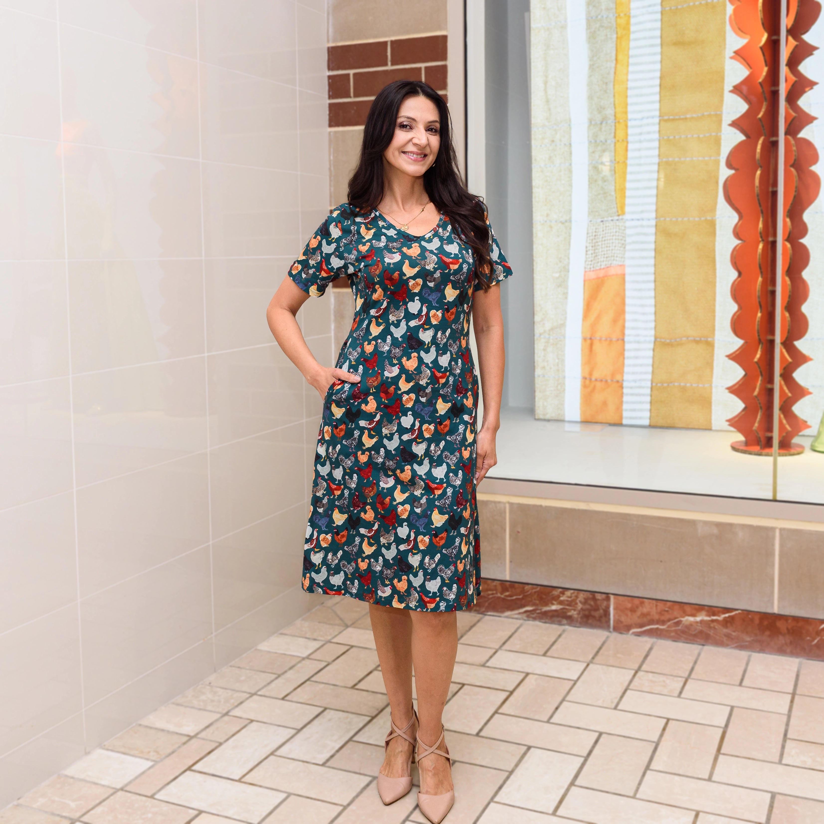Cluck Couture A-Line Dress with Pockets