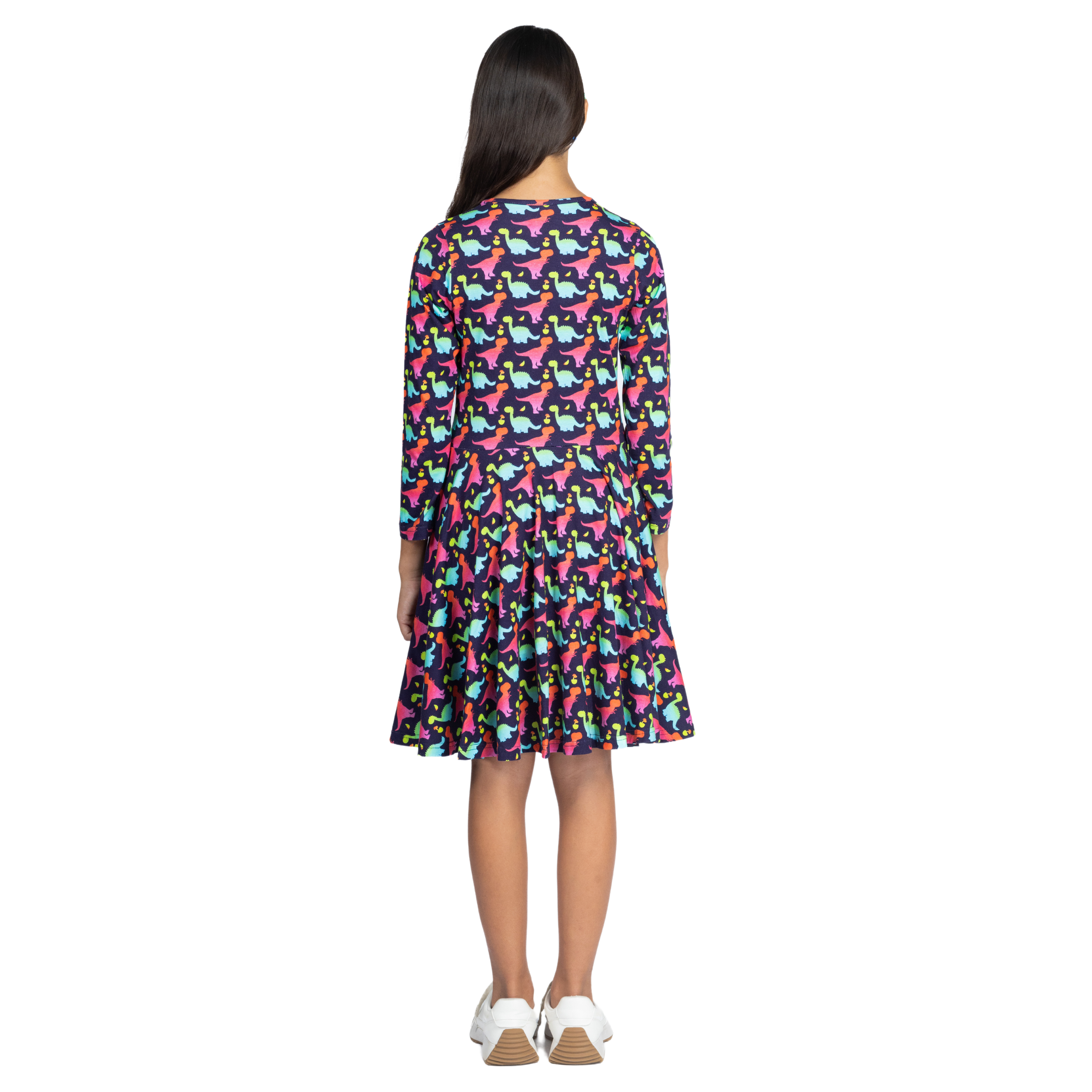 Colorful Dinosaurs Kids Twirl Dress