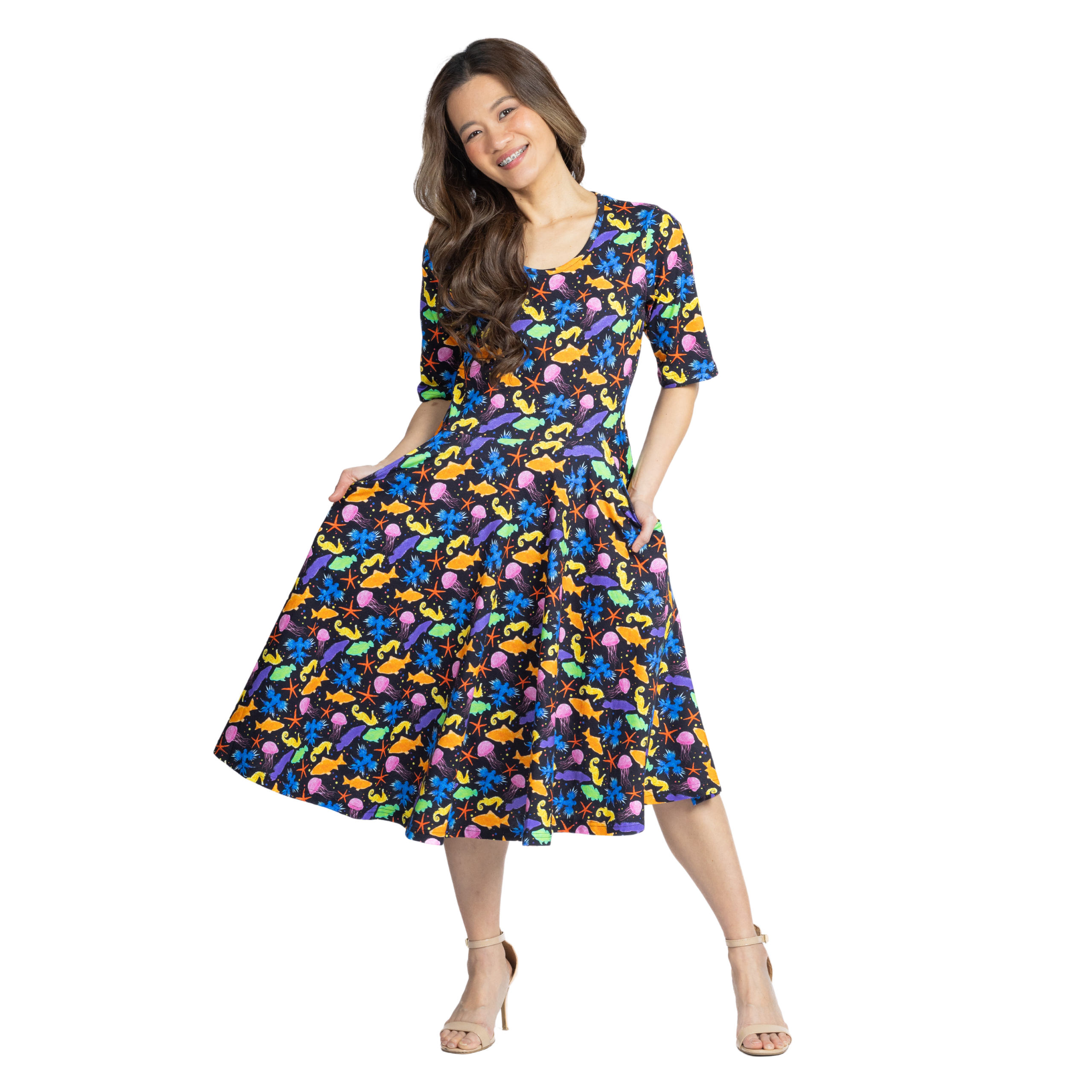 Colorful Sea Twirl Dress