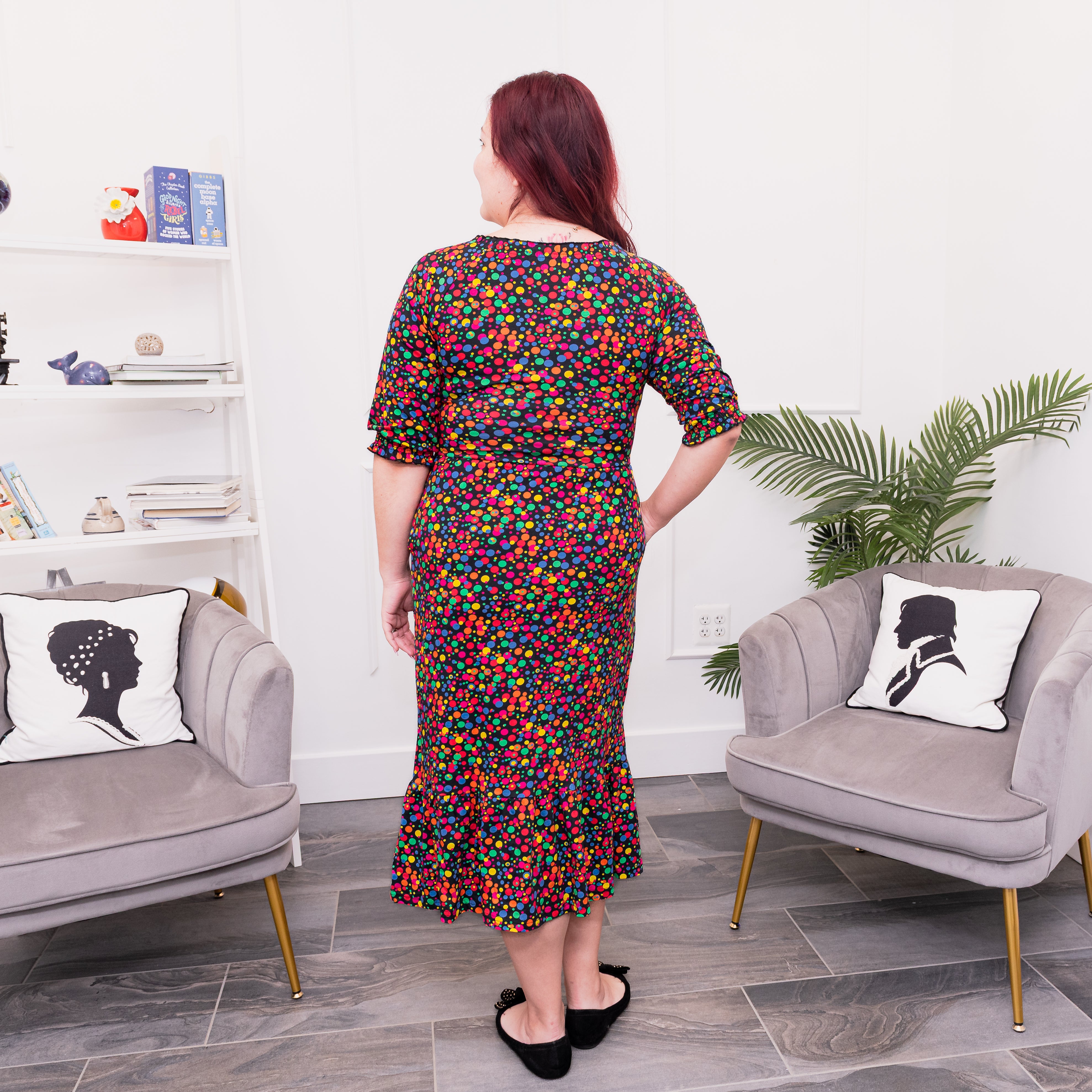 Confetti Dots Midi Dress with Pockets