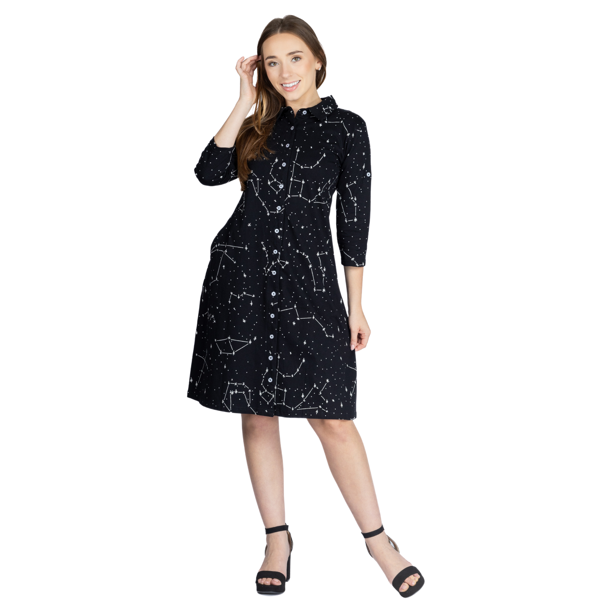 Constellations Glow-in-the-dark Button-Up Dress