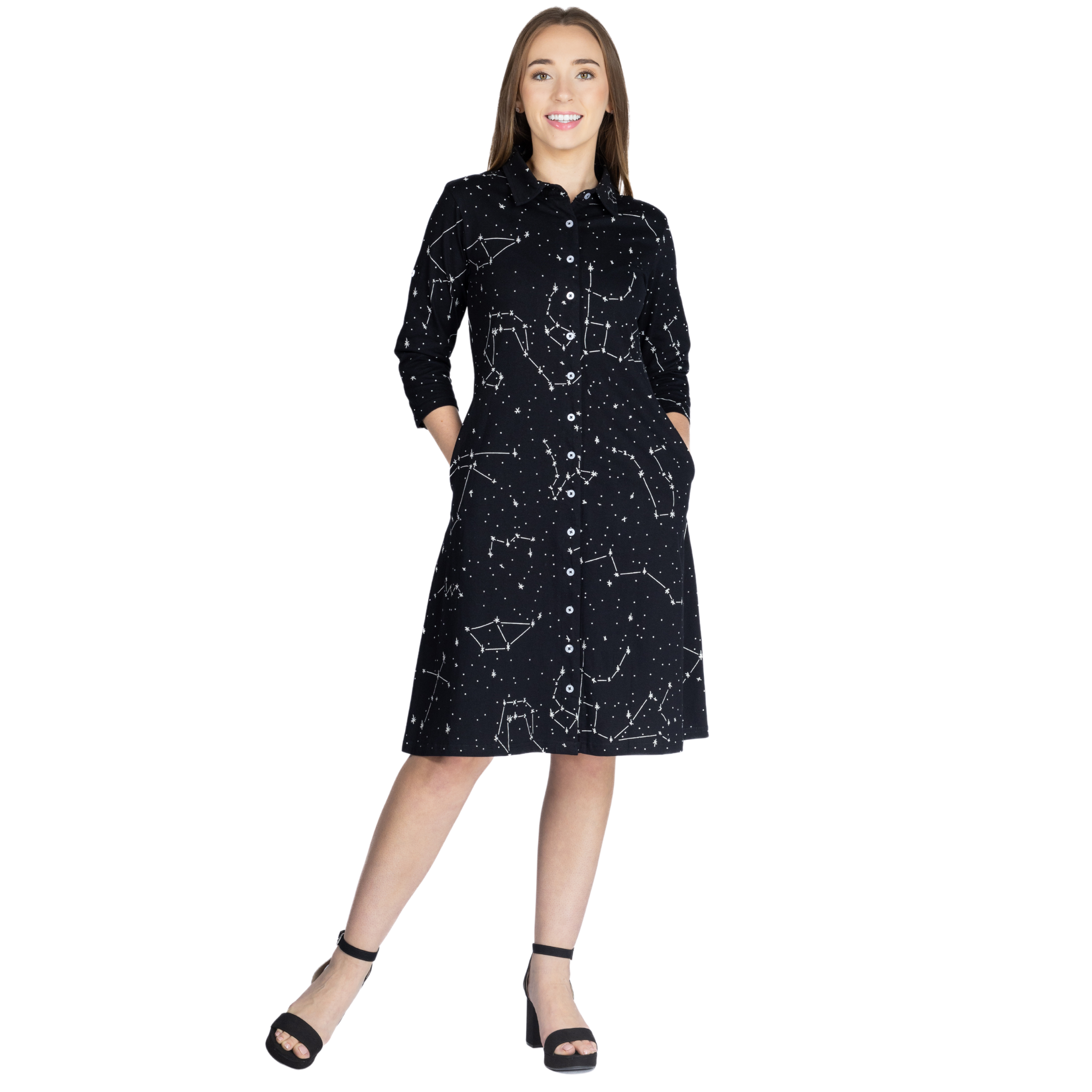 Constellations Glow-in-the-dark Button-Up Dress