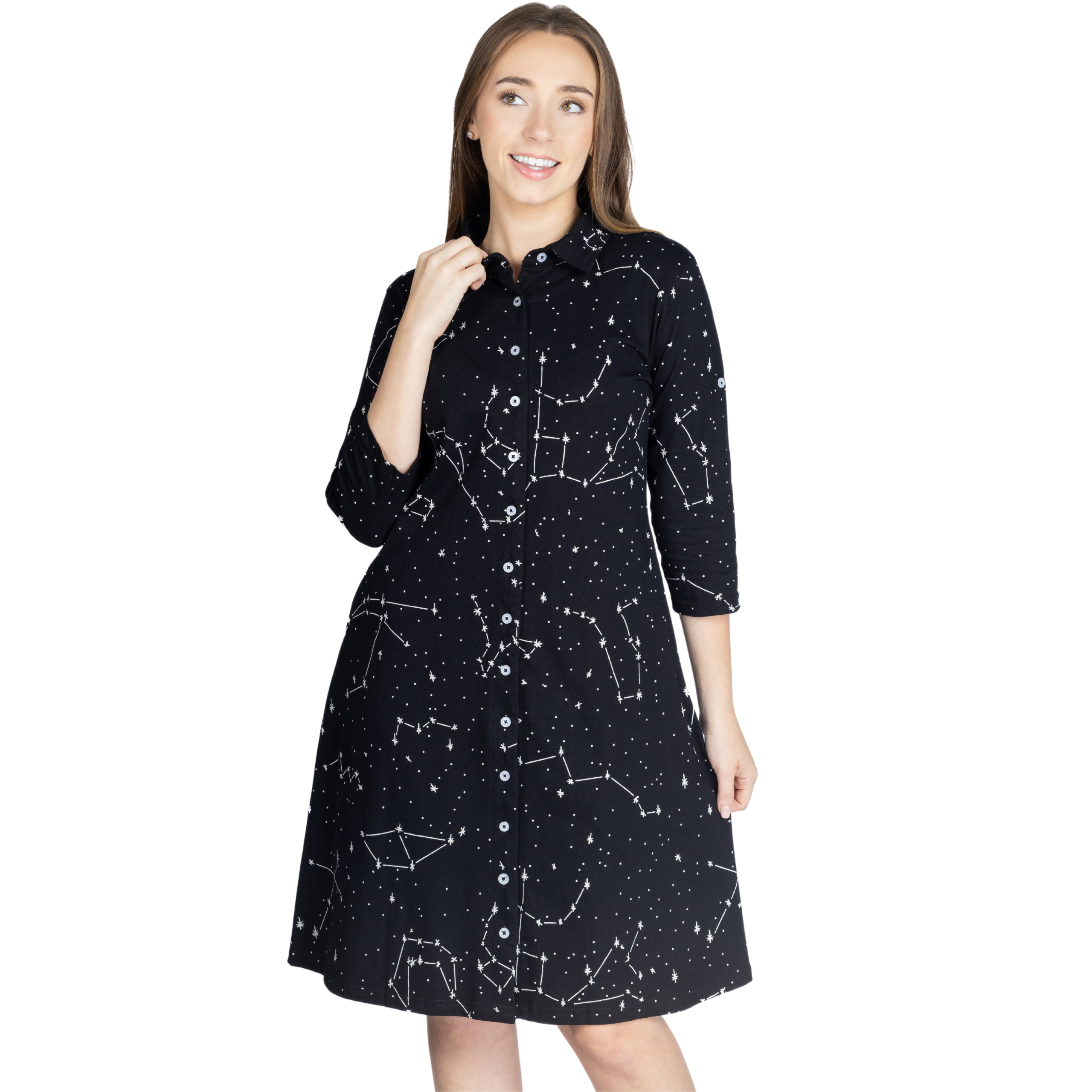 Constellations Glow-in-the-dark Button-Up Dress