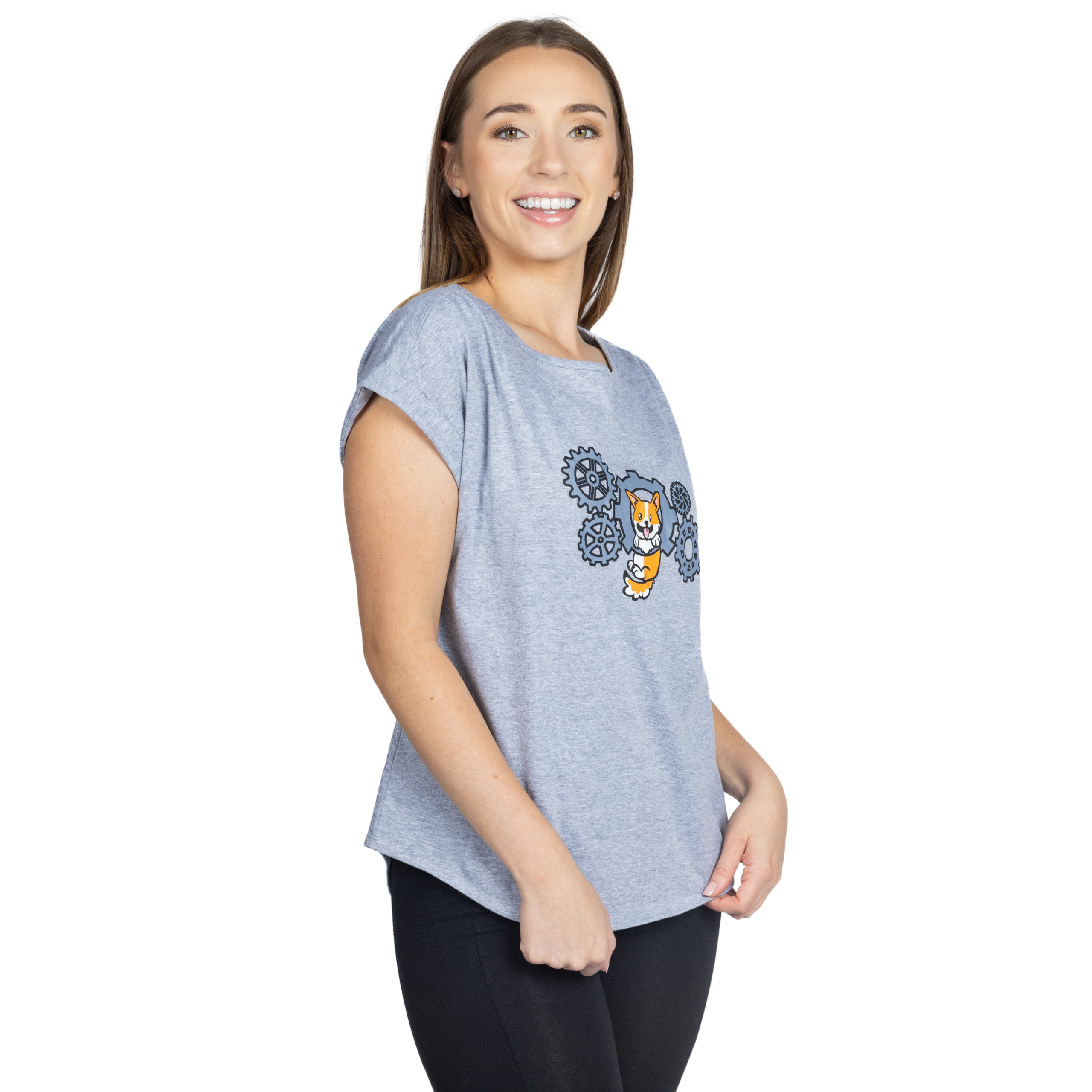 Corgi & Cogs Grey Top