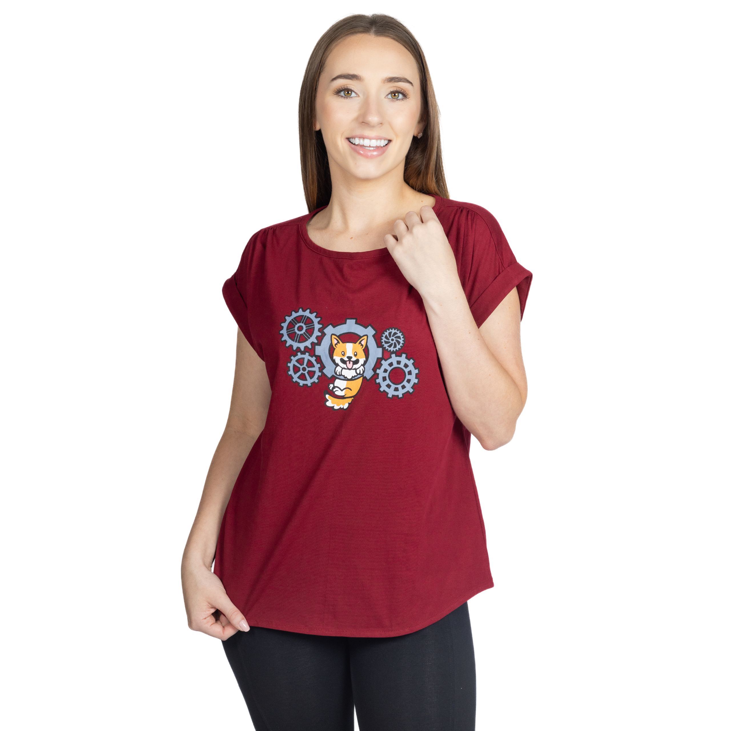 Corgi & Cogs Maroon Top