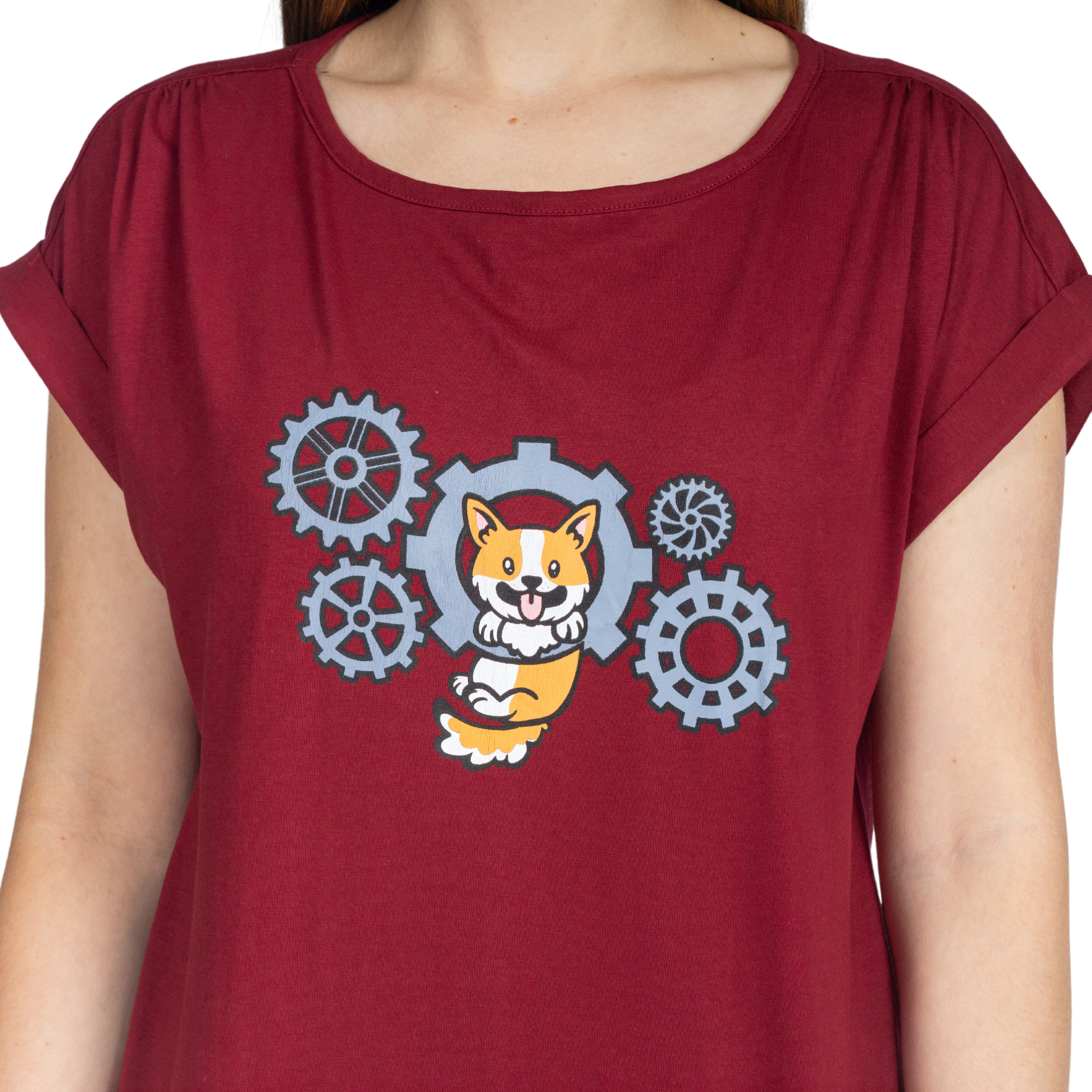 Corgi & Cogs Maroon Top