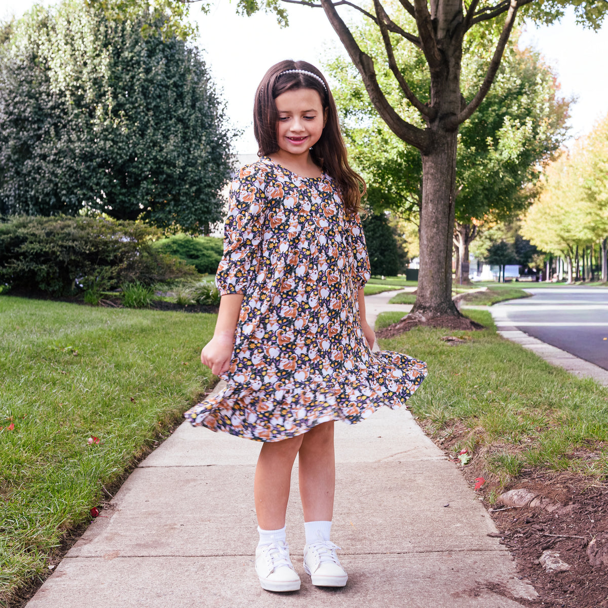 Corgi Steed Kids Dress with Pockets