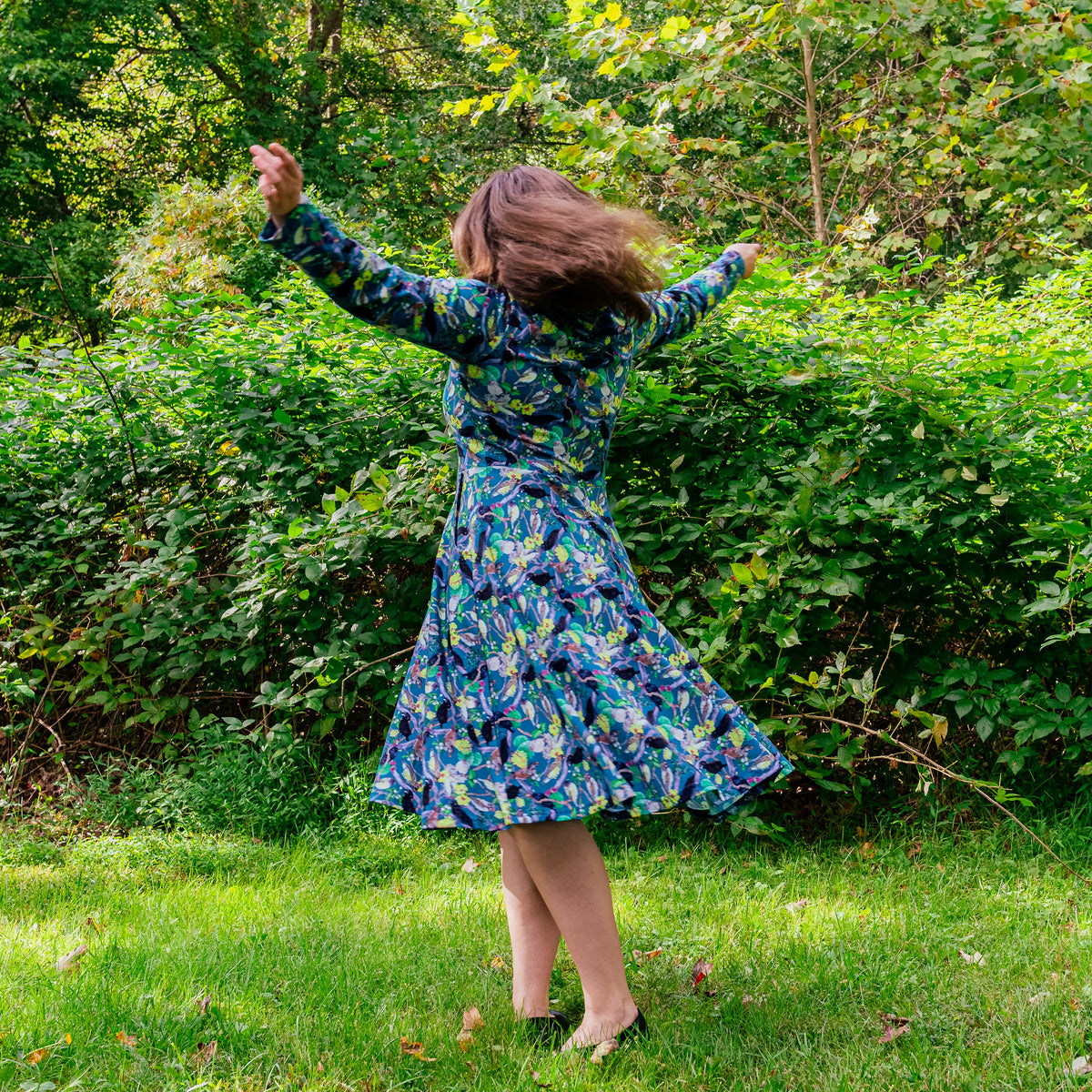Darwin's Finches Twirl Dress with Pockets