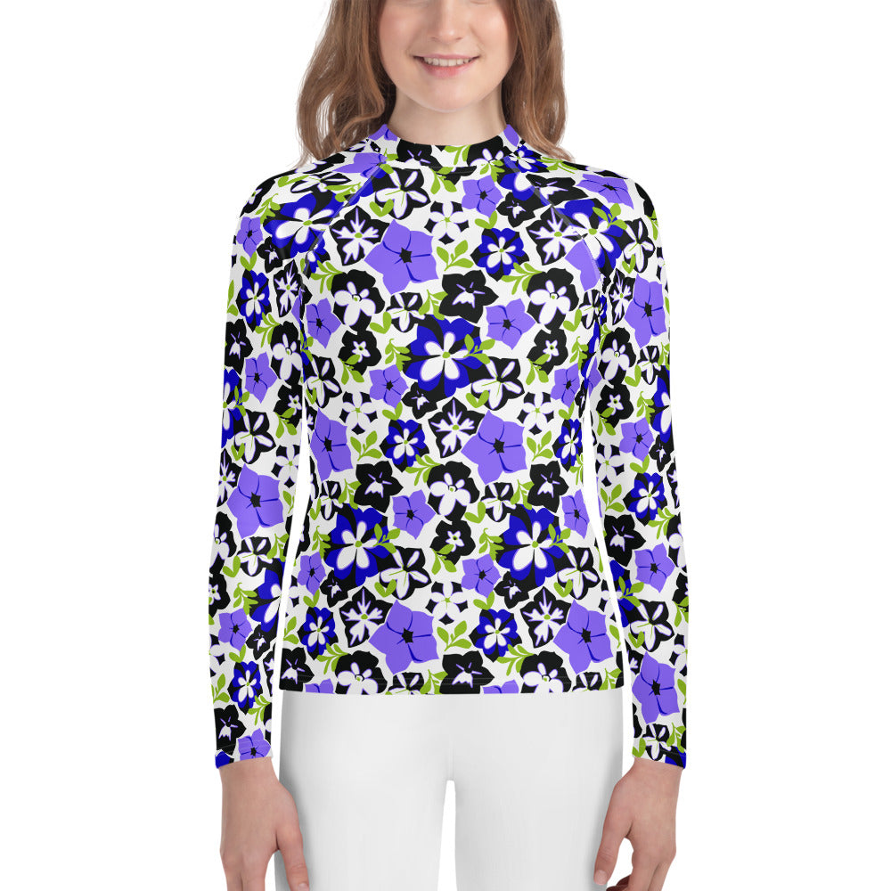 Petunias Youth Rash Guard (POD)
