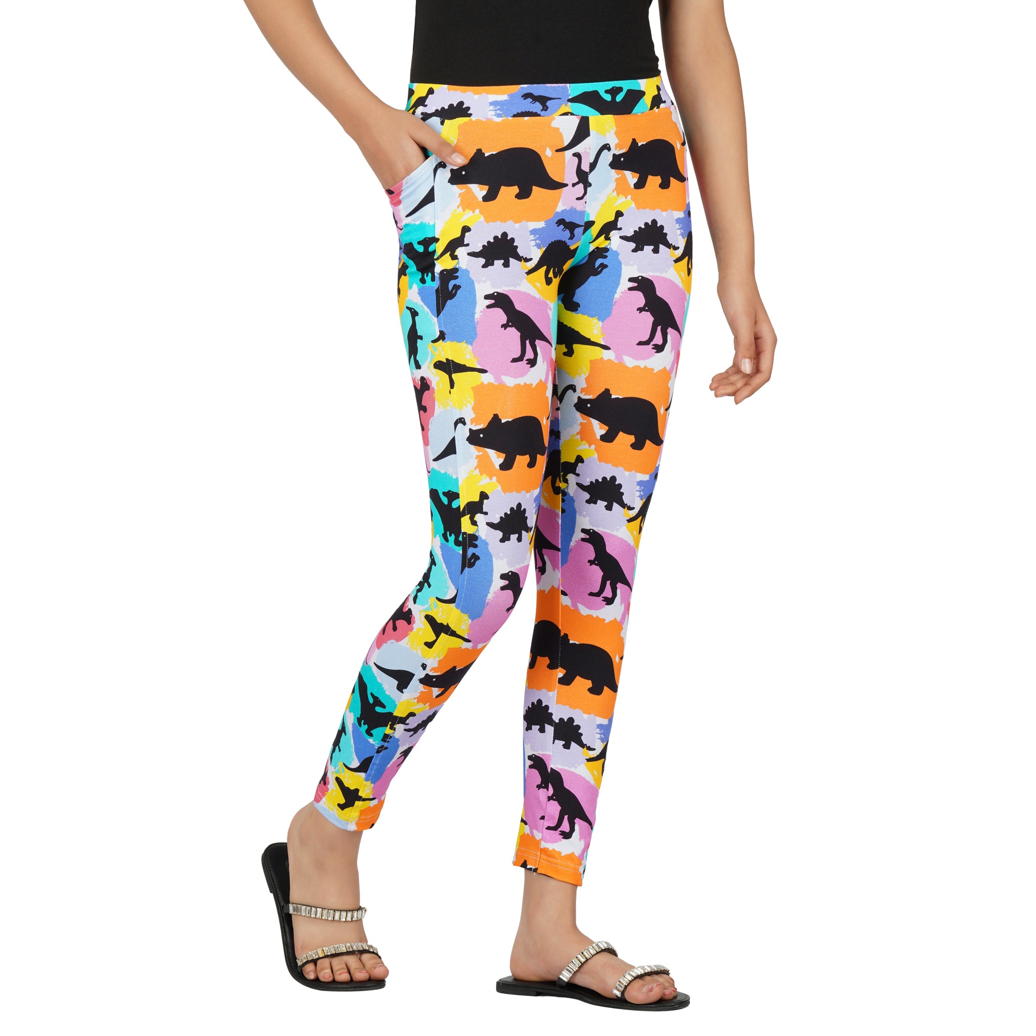 (Pre-order) Dinosaurs & Colors Kids Leggings with Pockets
