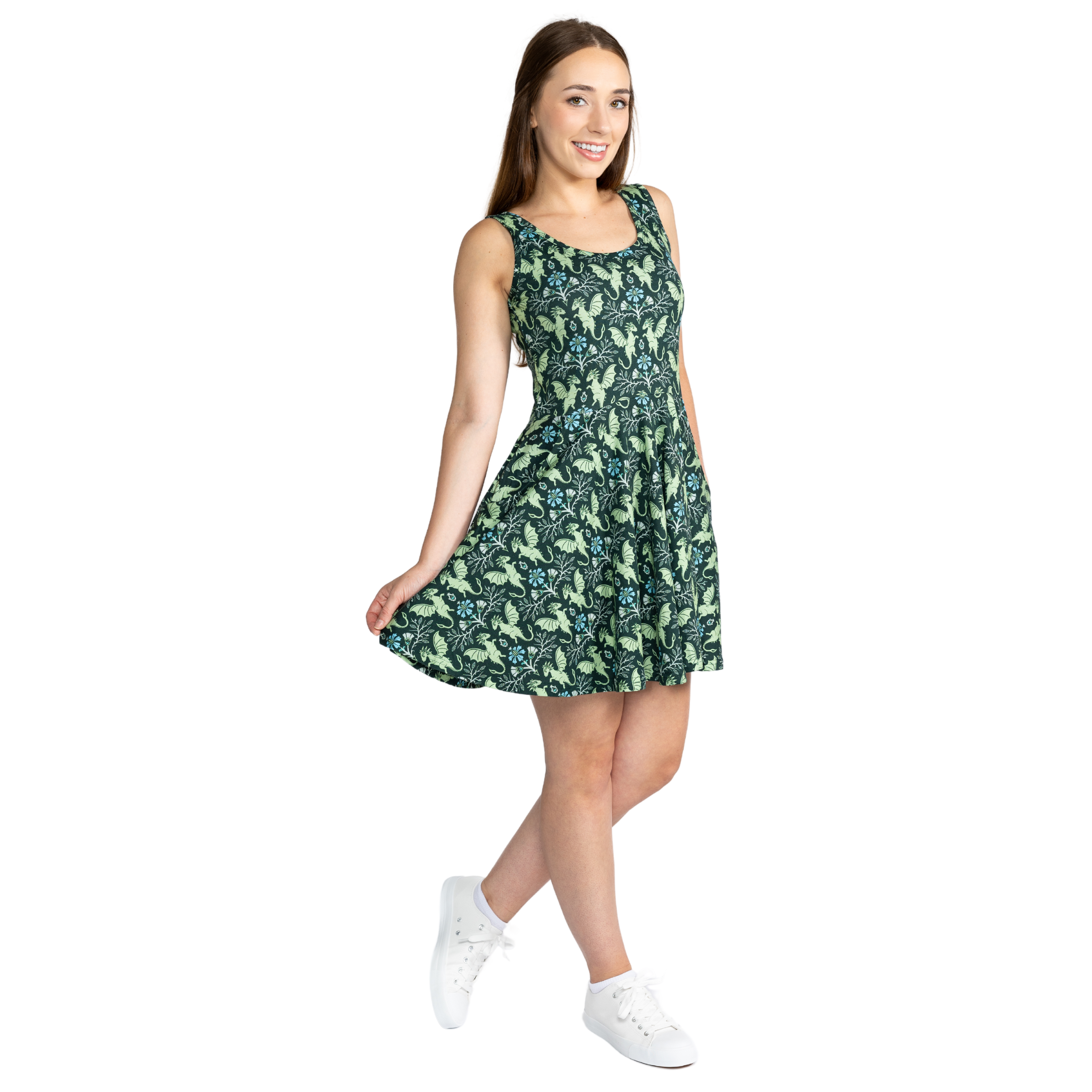 Dragons Damask Skater Dress