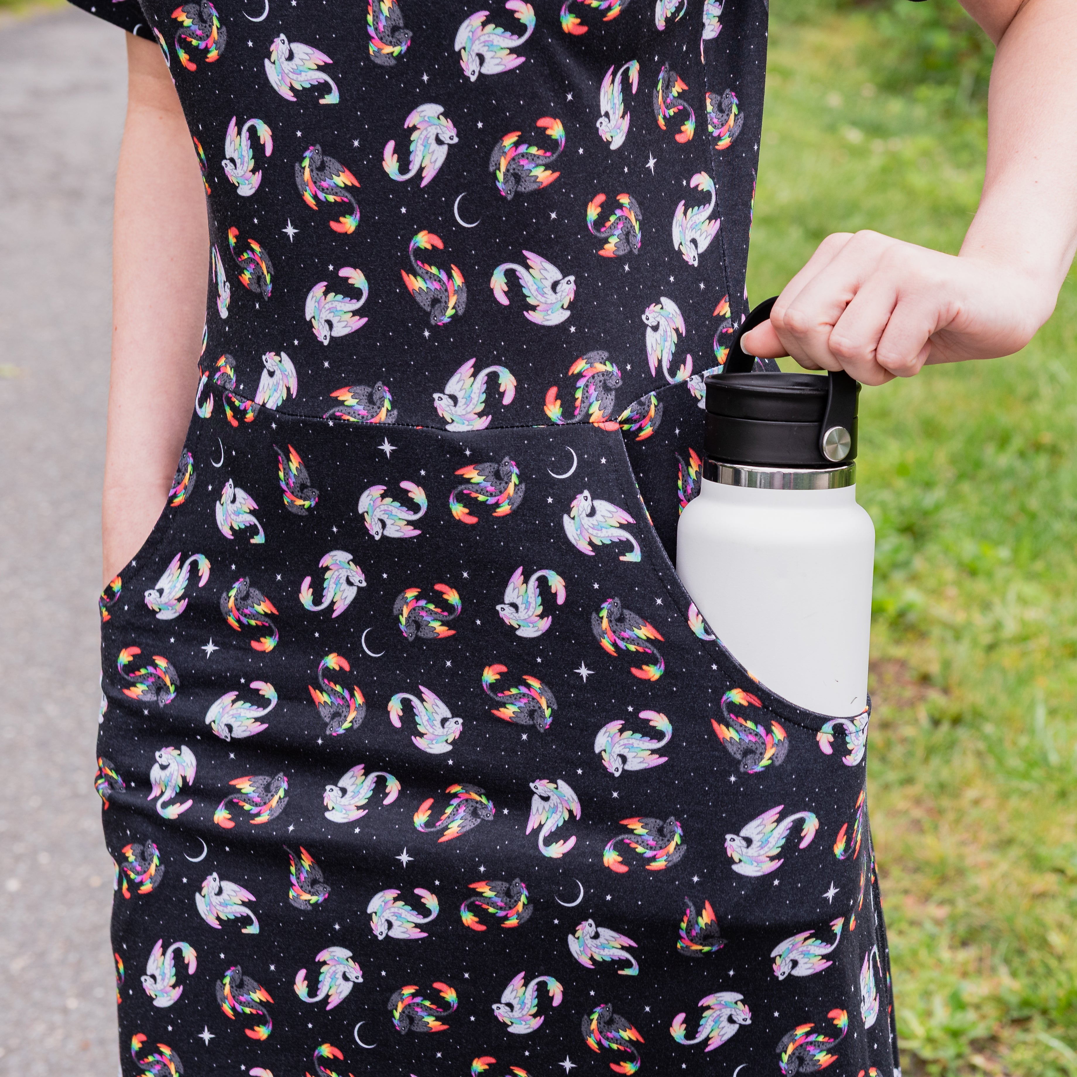 Dragons Zen & Harmony Midi Dress with Pockets