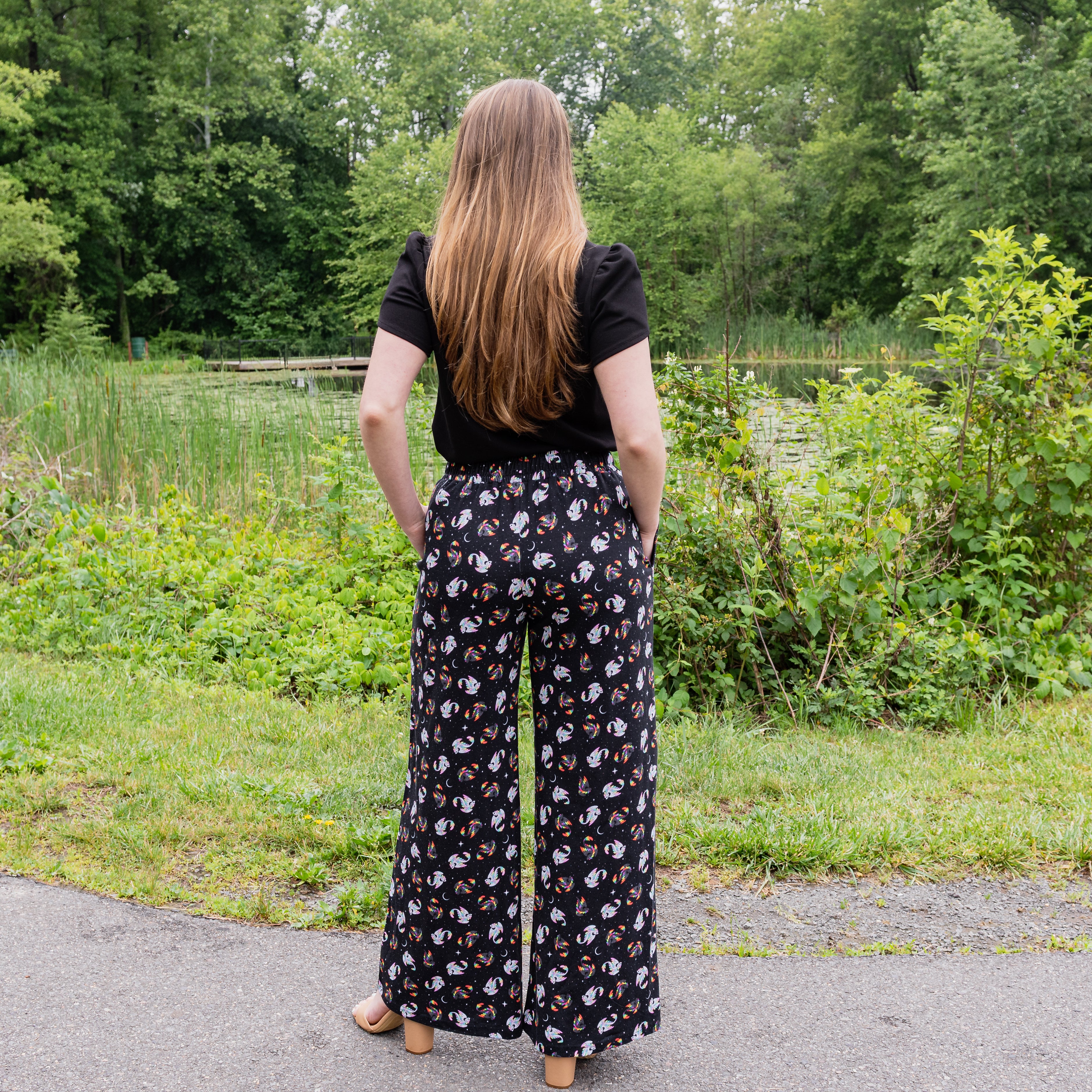 Dragons Zen & Harmony Palazzo Pants with Pockets