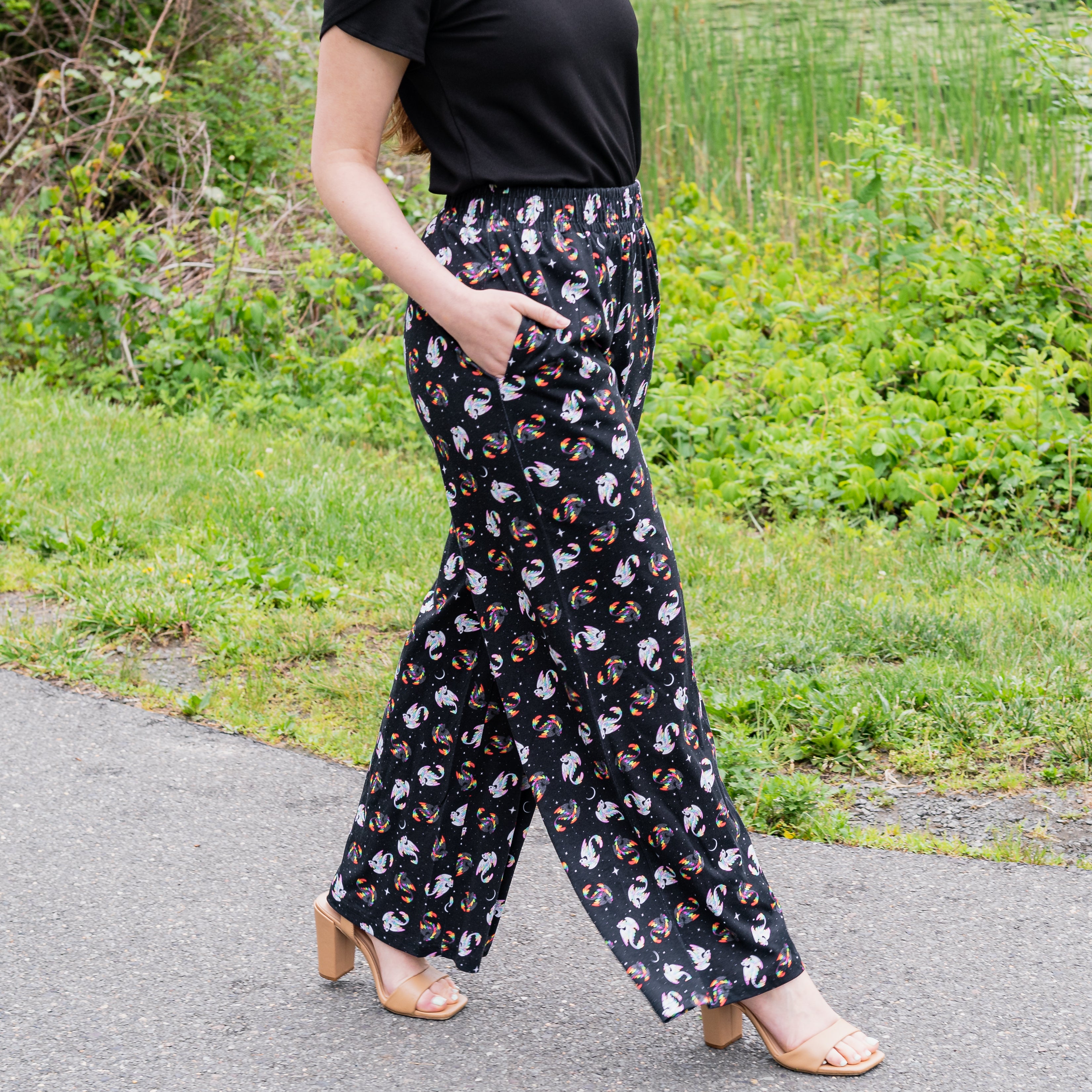 Dragons Zen & Harmony Palazzo Pants with Pockets