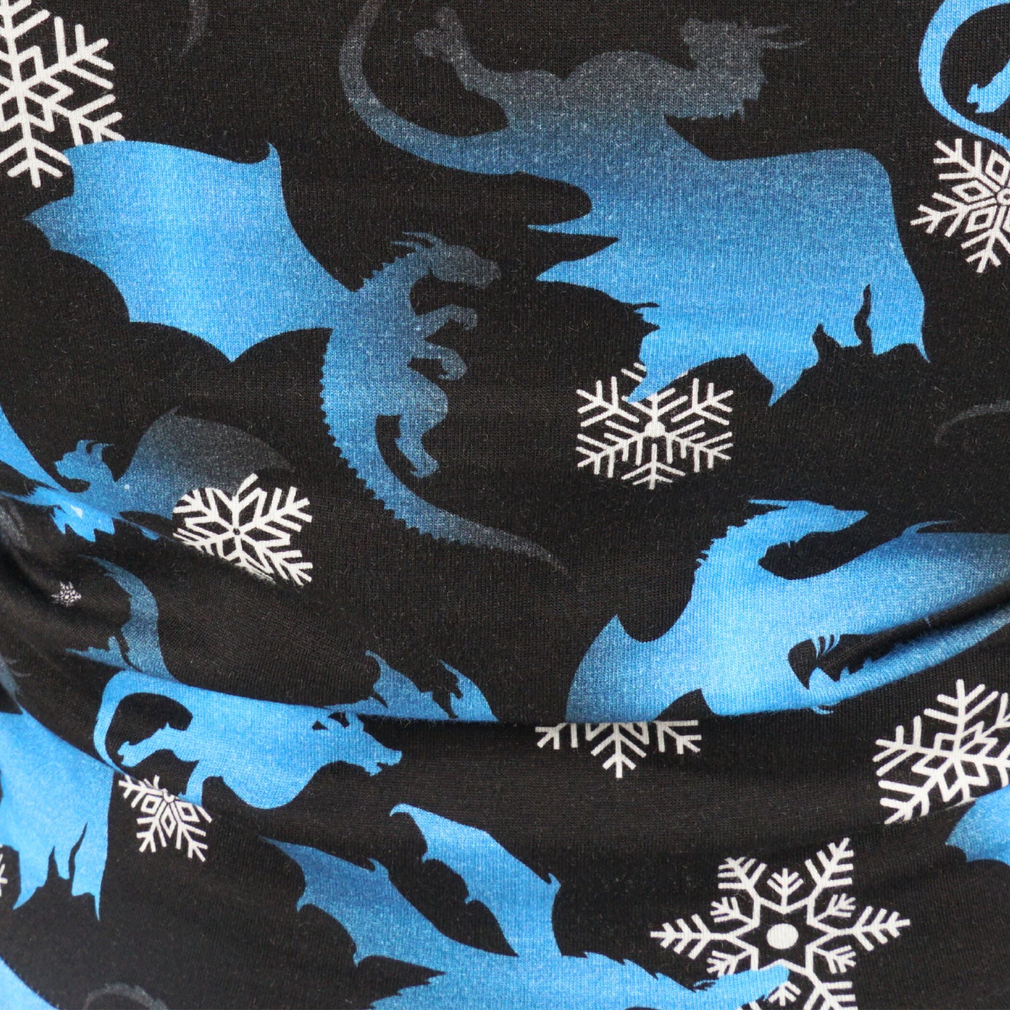 Dragons & Snowflakes 3/4th Sleeves Fit & Flare Dress