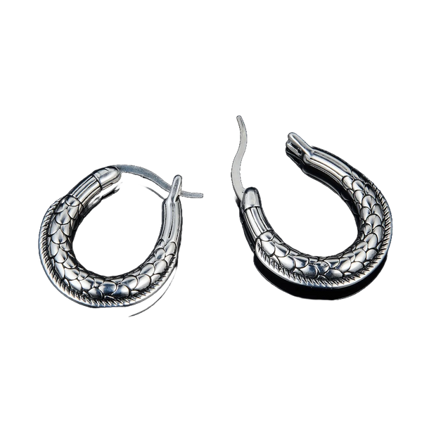 Dragon Scales Stainless Steel Hoop Earrings