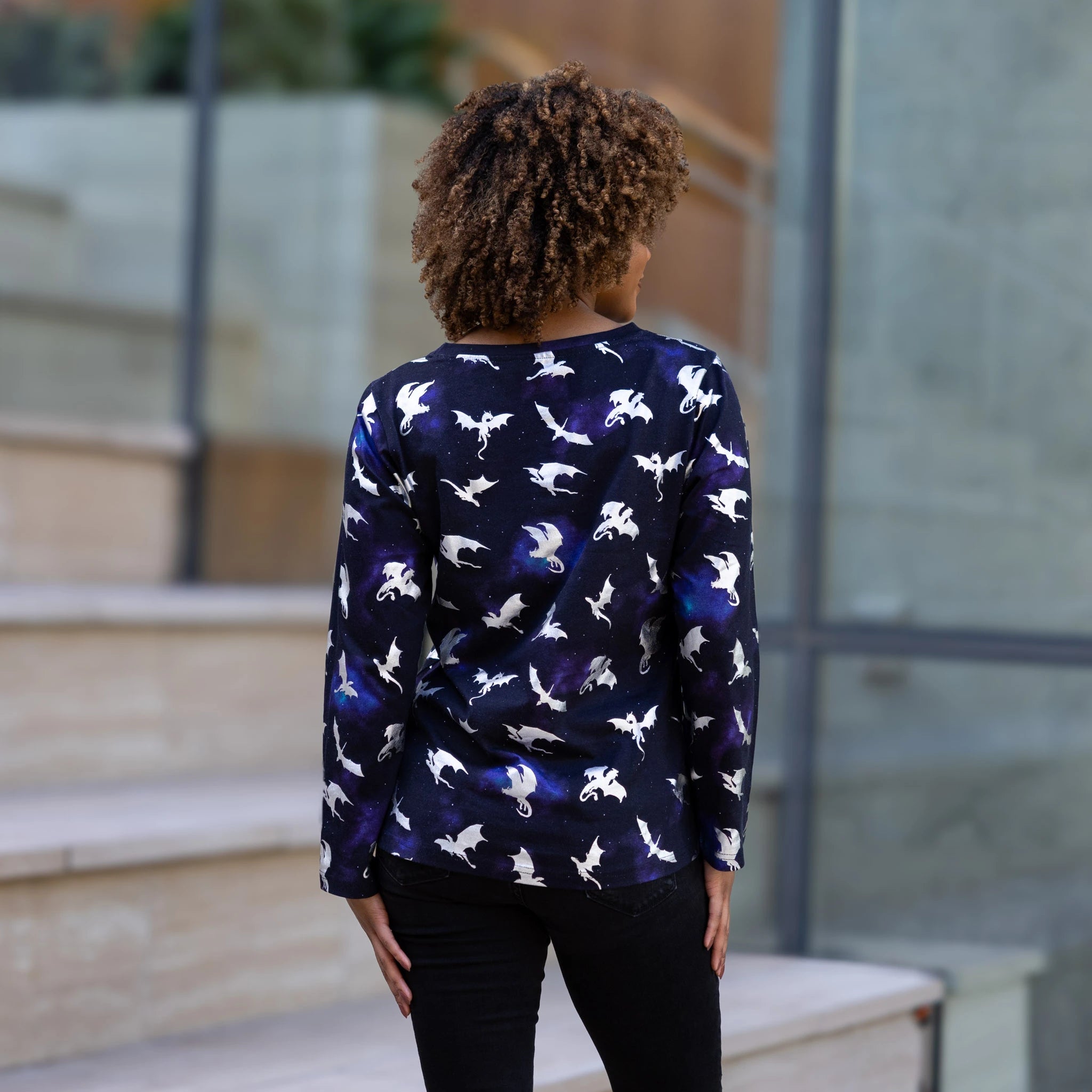 Dragons in Space Long Sleeve Tunic Top
