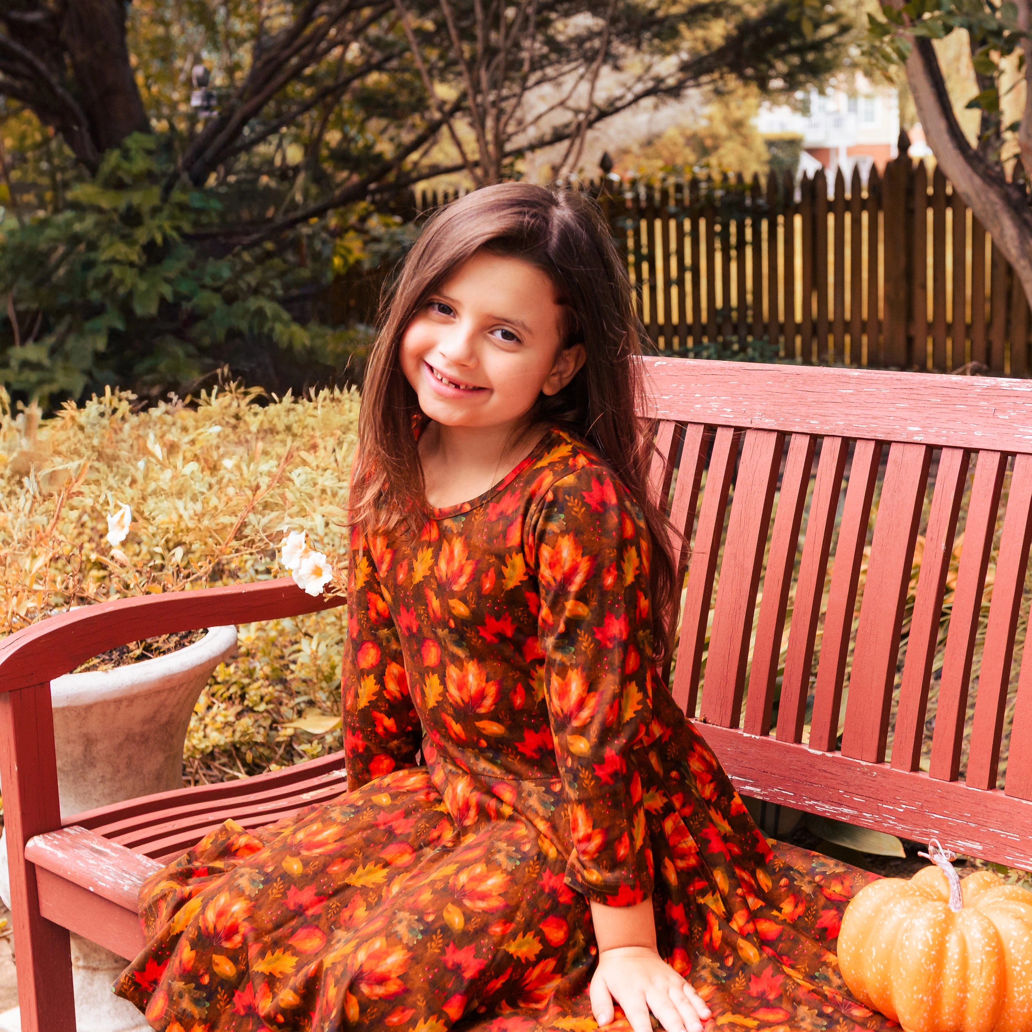 Falling For You Kids Twirl Dress with Pockets