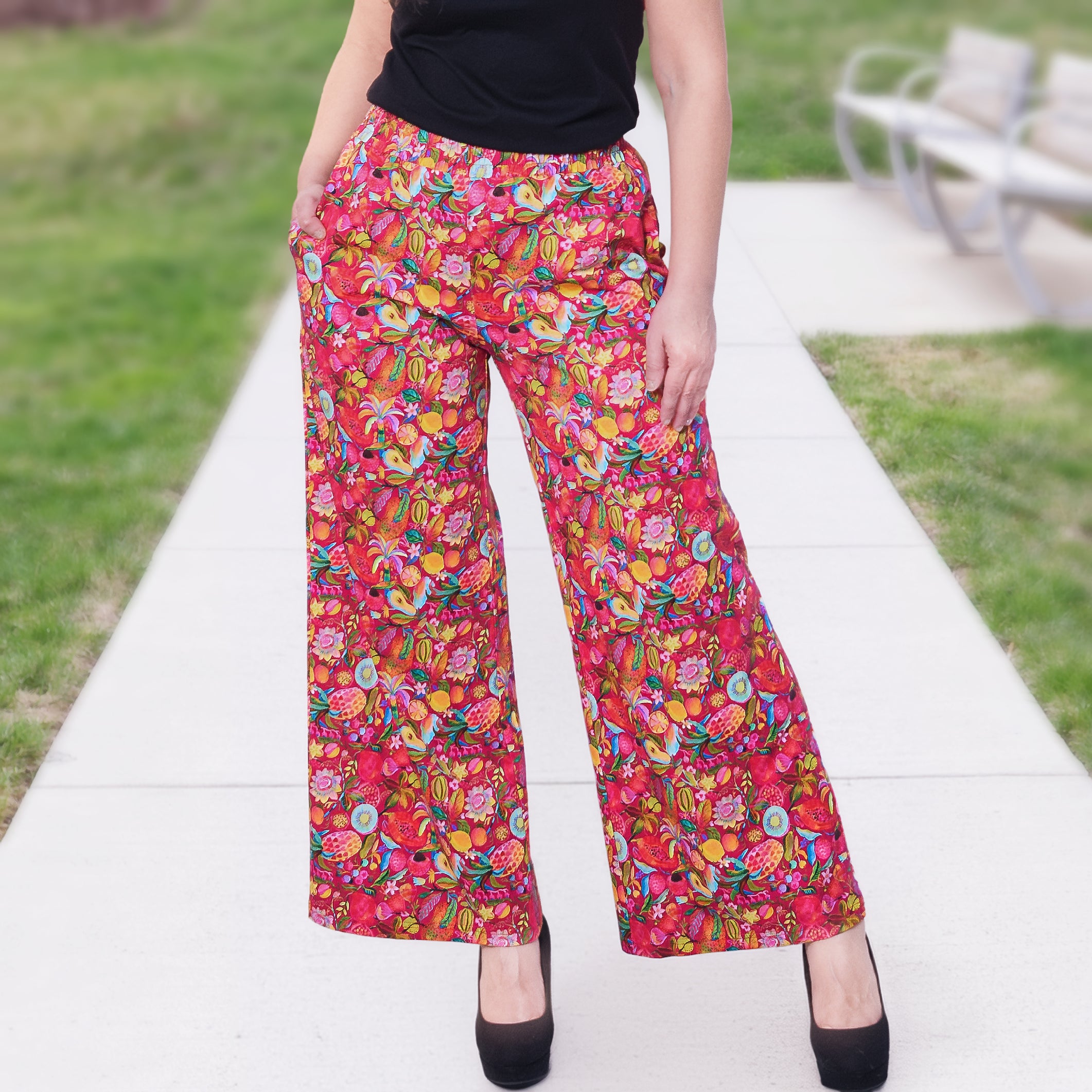 Fancy Fruits Palazzo Pants with Pockets