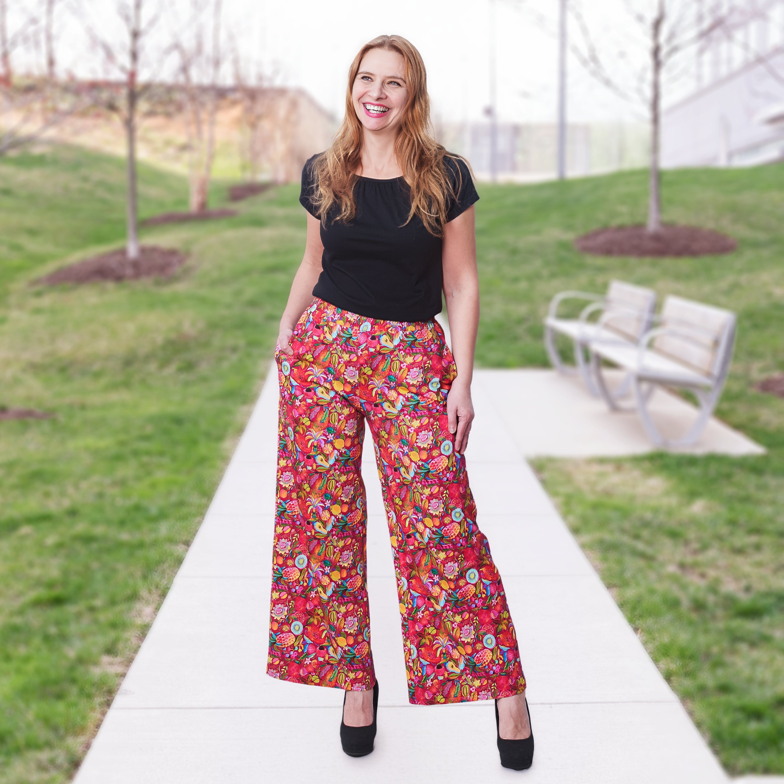 Fancy Fruits Palazzo Pants with Pockets