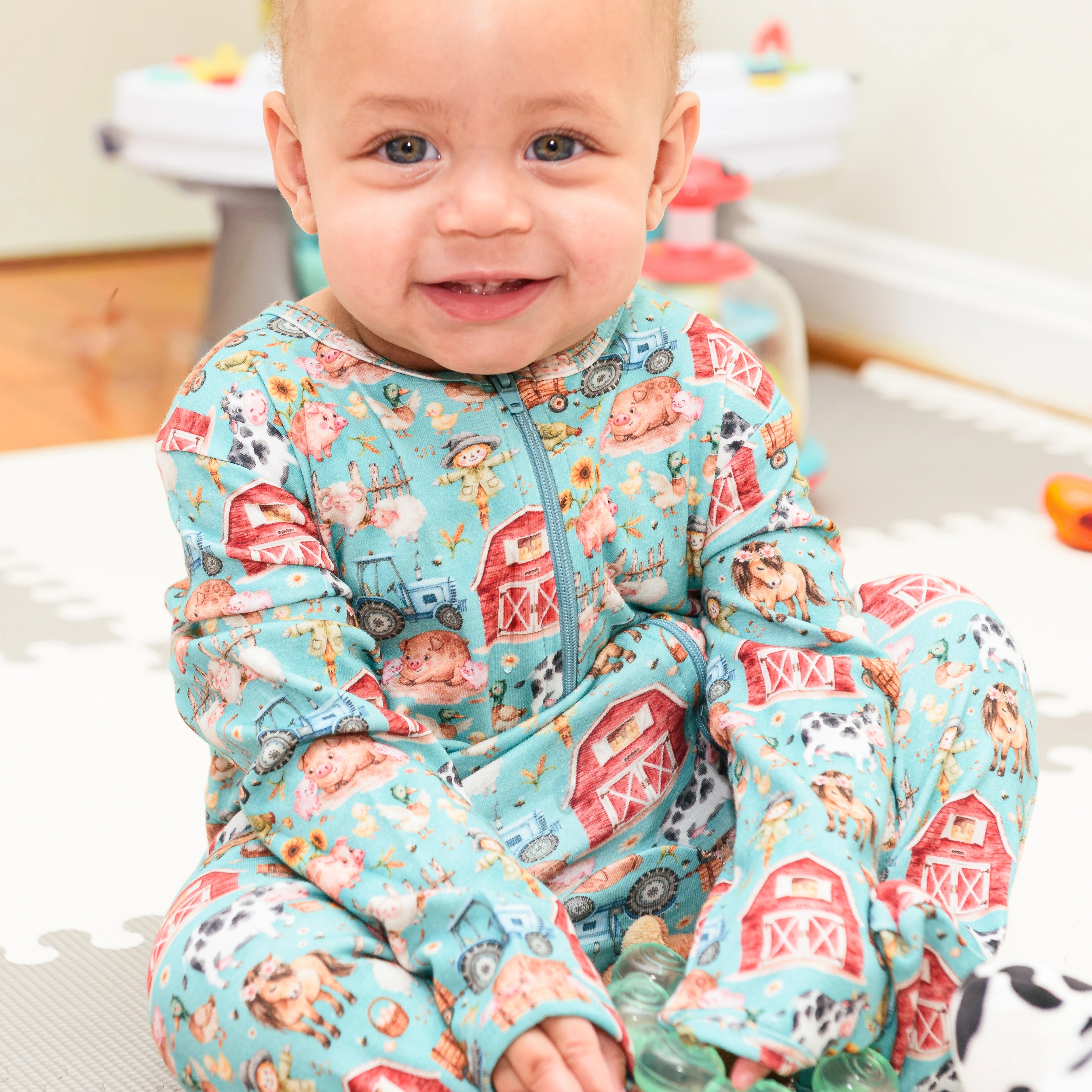 Farm Animals Long Baby Bodysuit