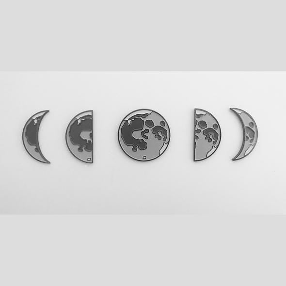 Moon Phases Enamel Pin Set of 5