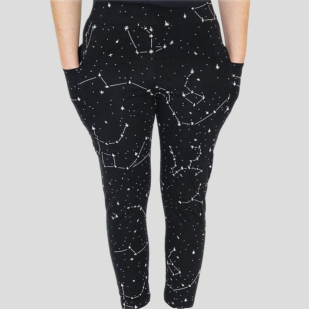 (Pre-order) Constellations Glow-in-the-Dark Adults Cotton Leggings with Pockets