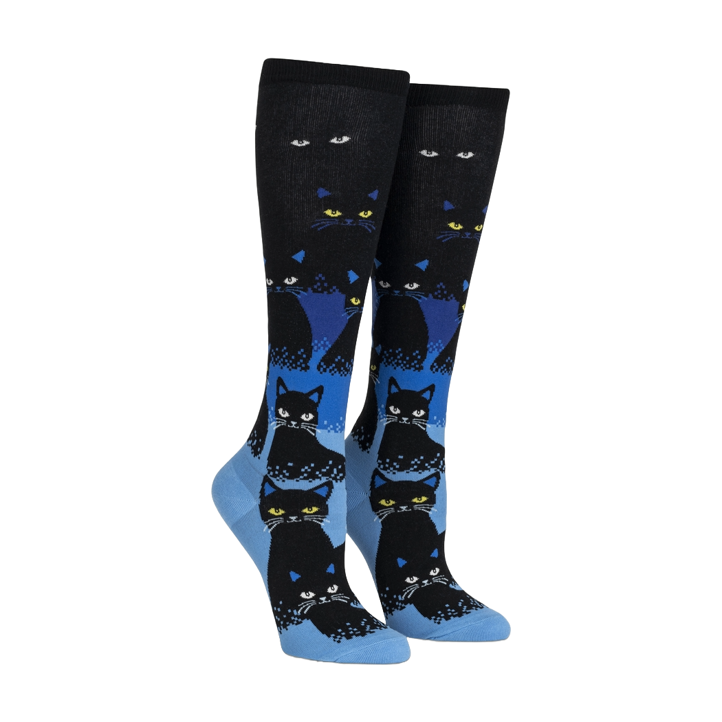 Cats in the Dark Glow-in-the-Dark Knee High Socks