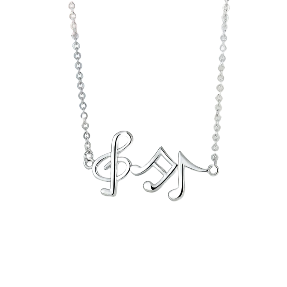 Music Notes Sterling Silver Necklace