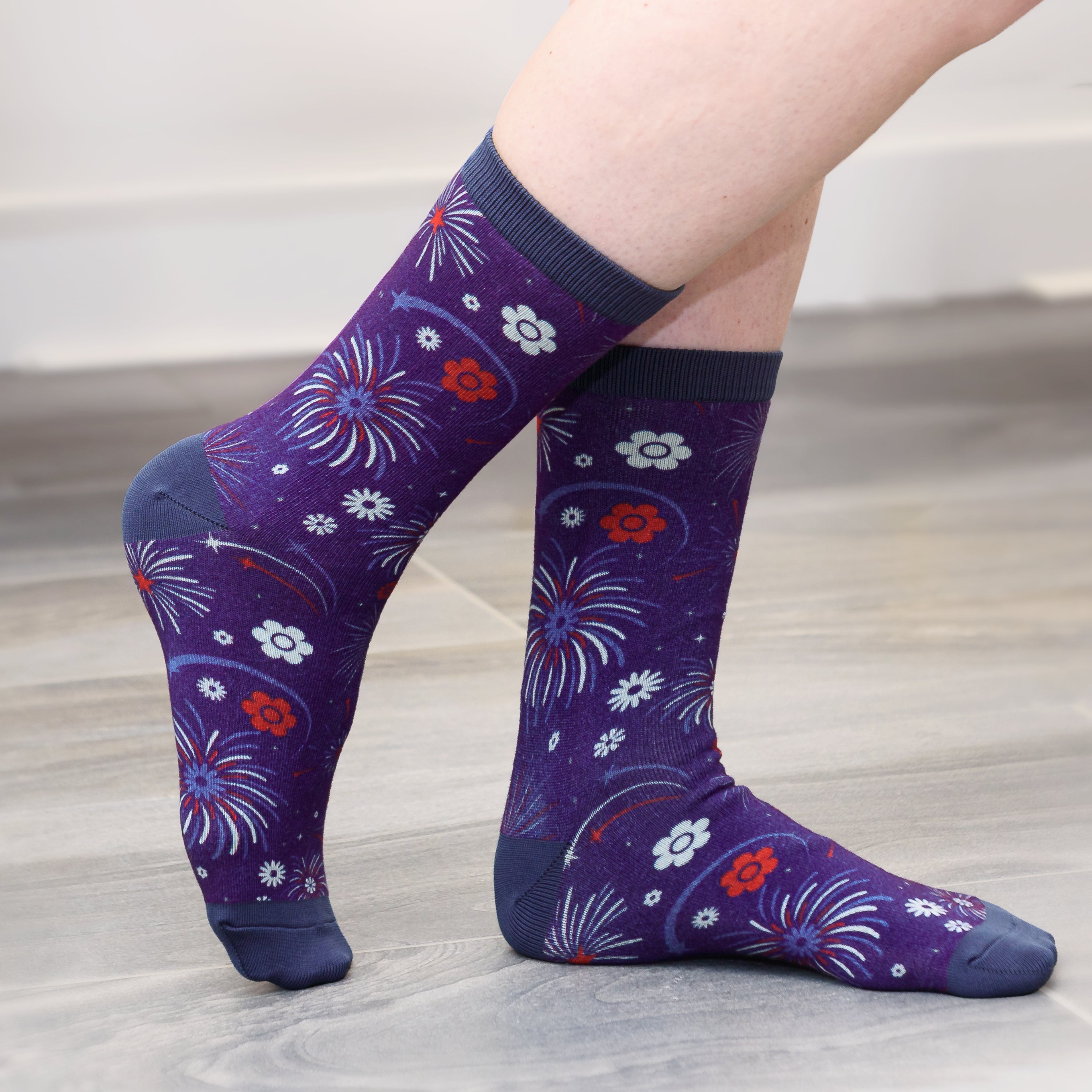 Floral Fireworks Crew Socks