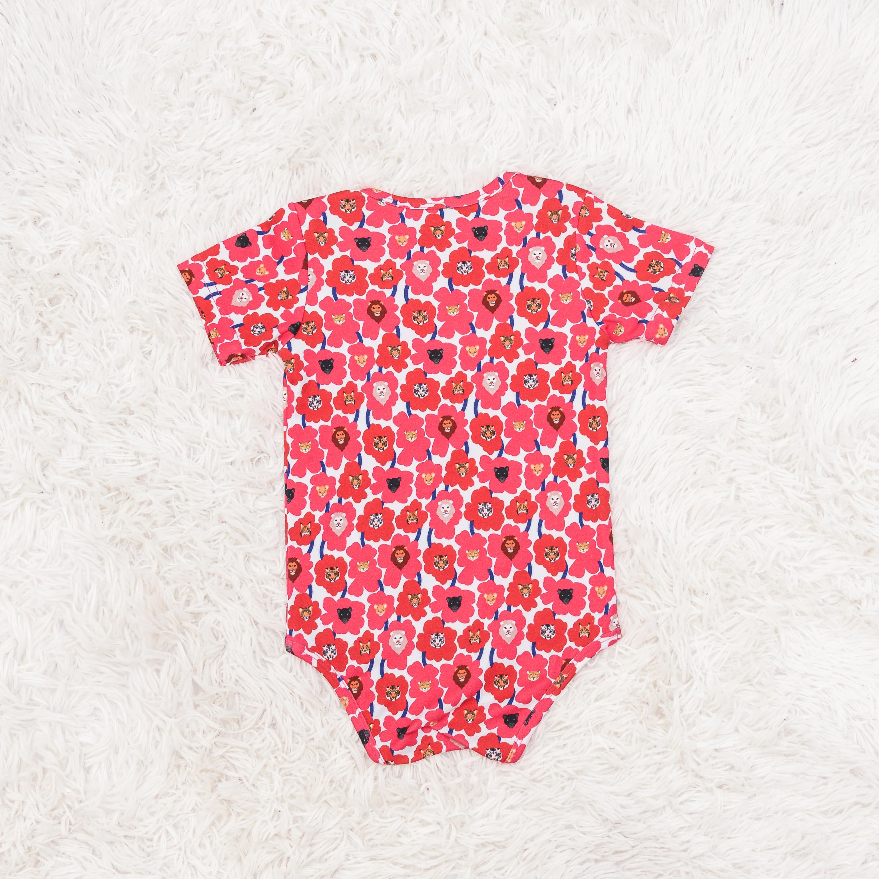 Floral Cat Family Baby Bodysuit