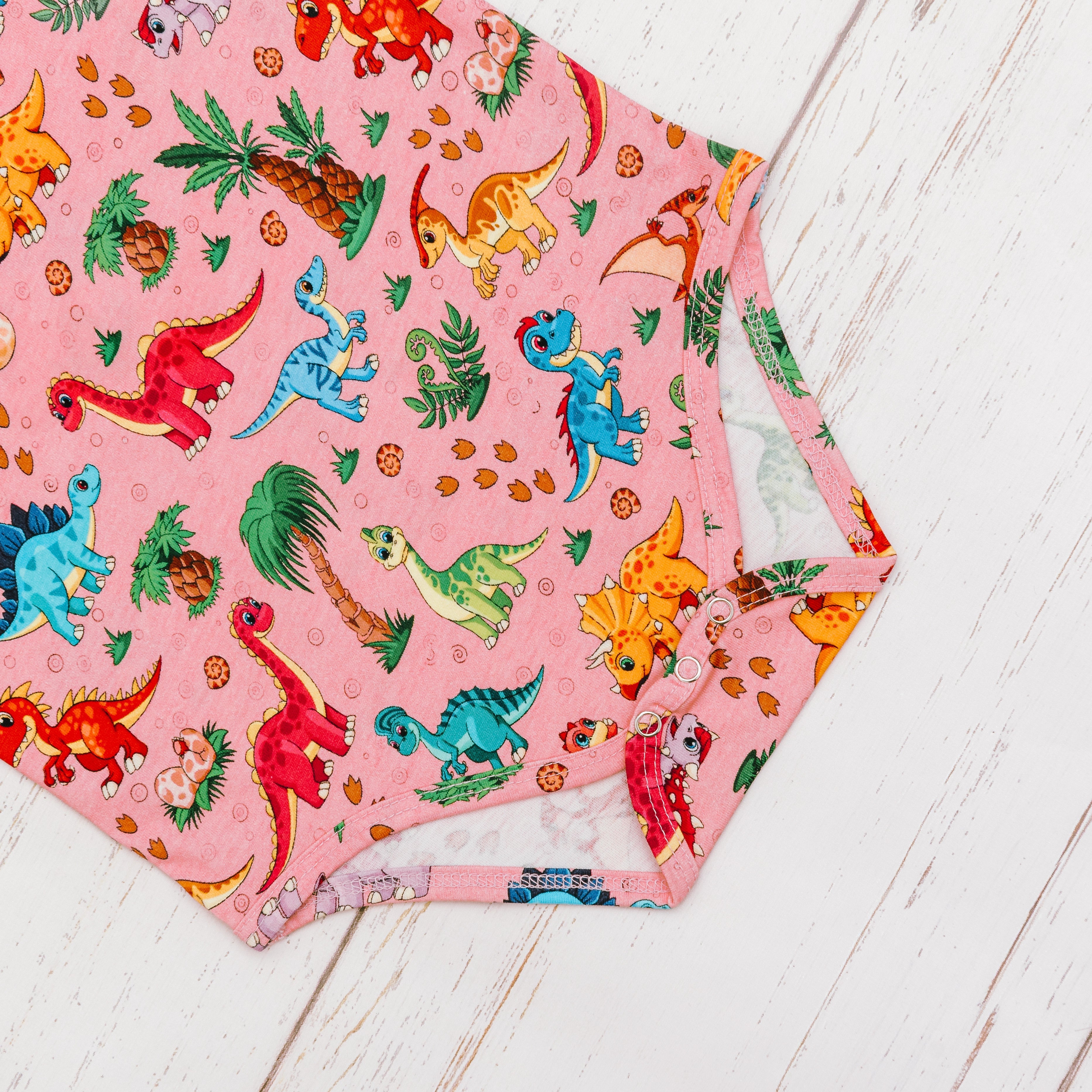 Floral Dinosaurs Baby Bodysuit