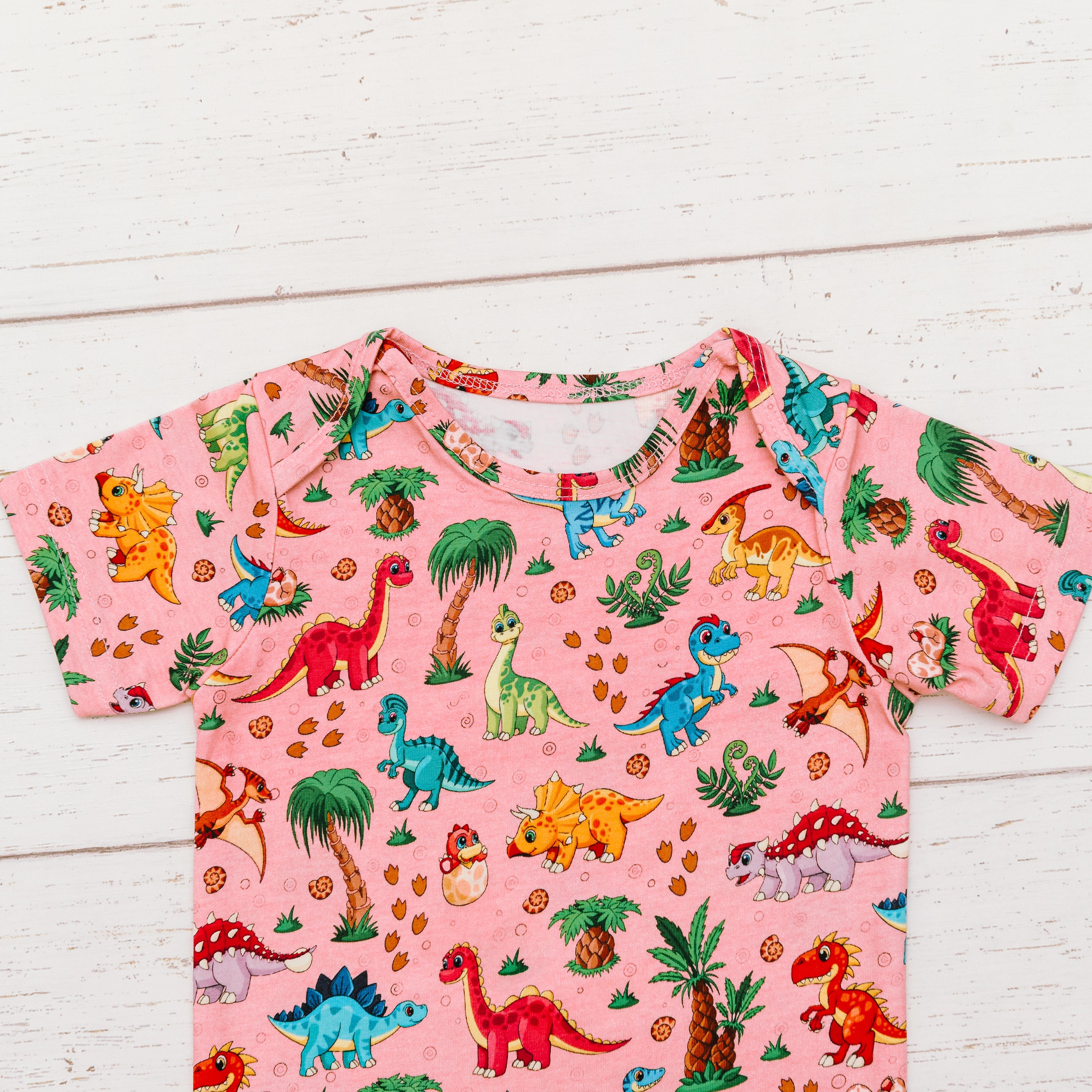 Floral Dinosaurs Baby Bodysuit