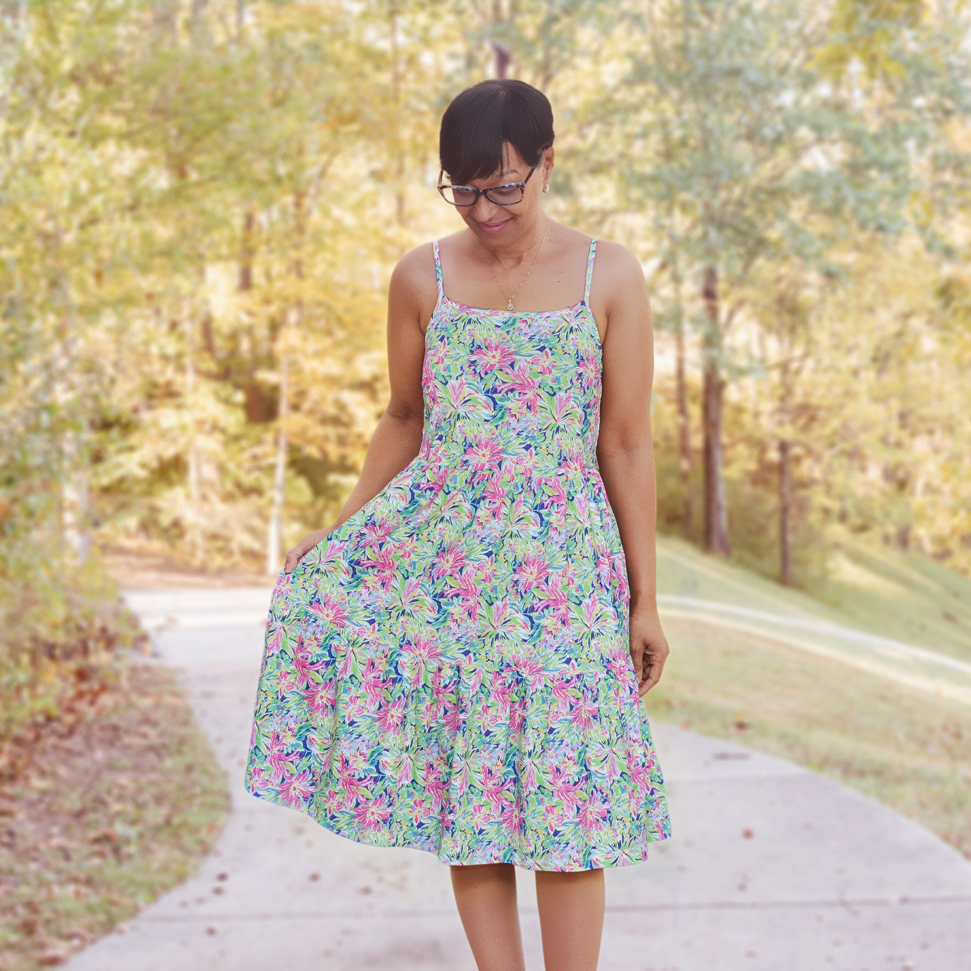 Flora Fiesta Sleeveless Frill Dress