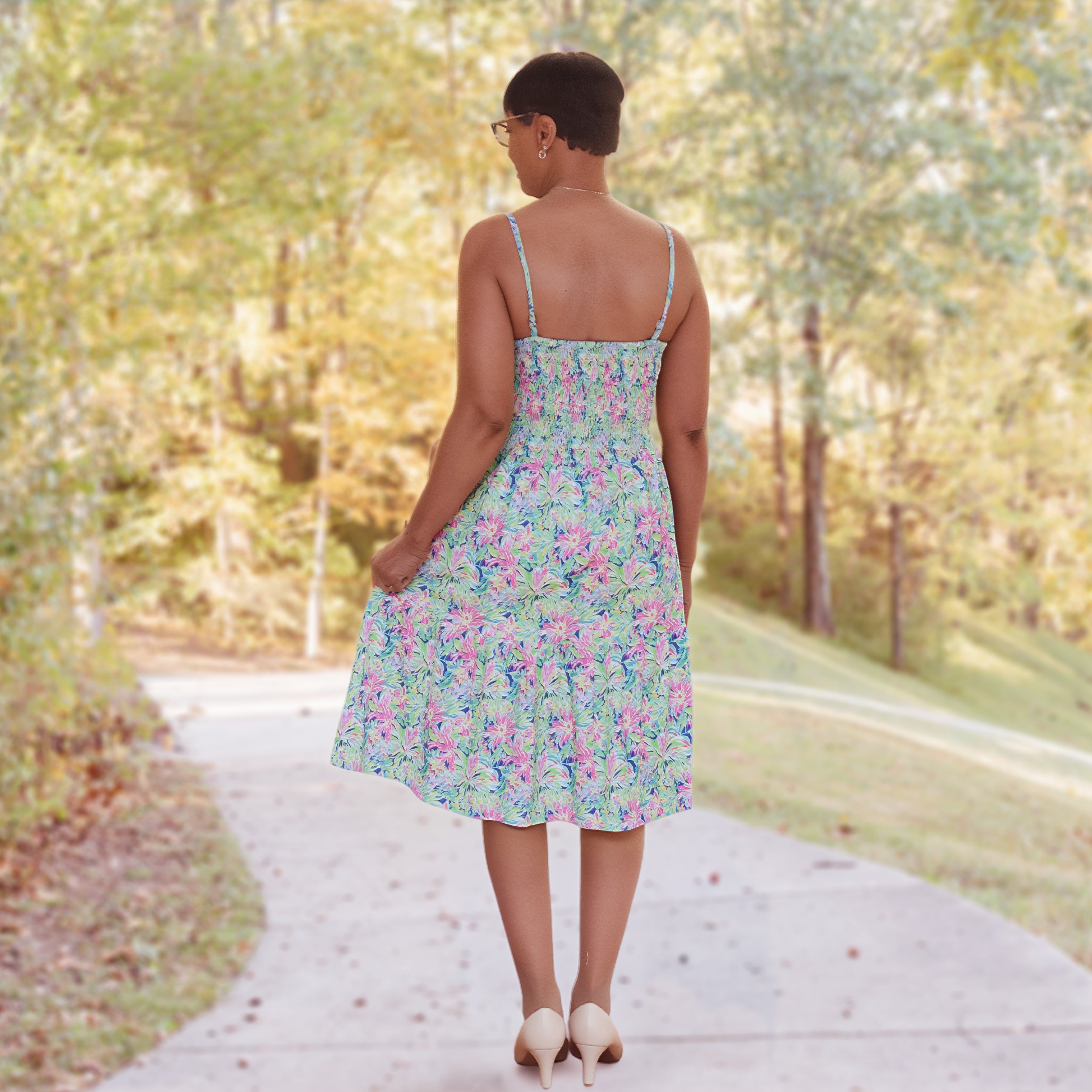 Flora Fiesta Sleeveless Frill Dress