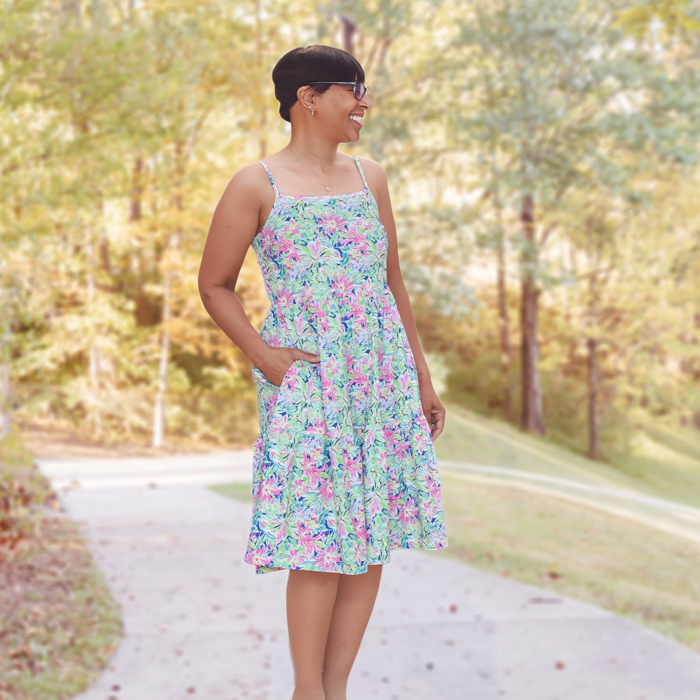 Flora Fiesta Sleeveless Frill Dress