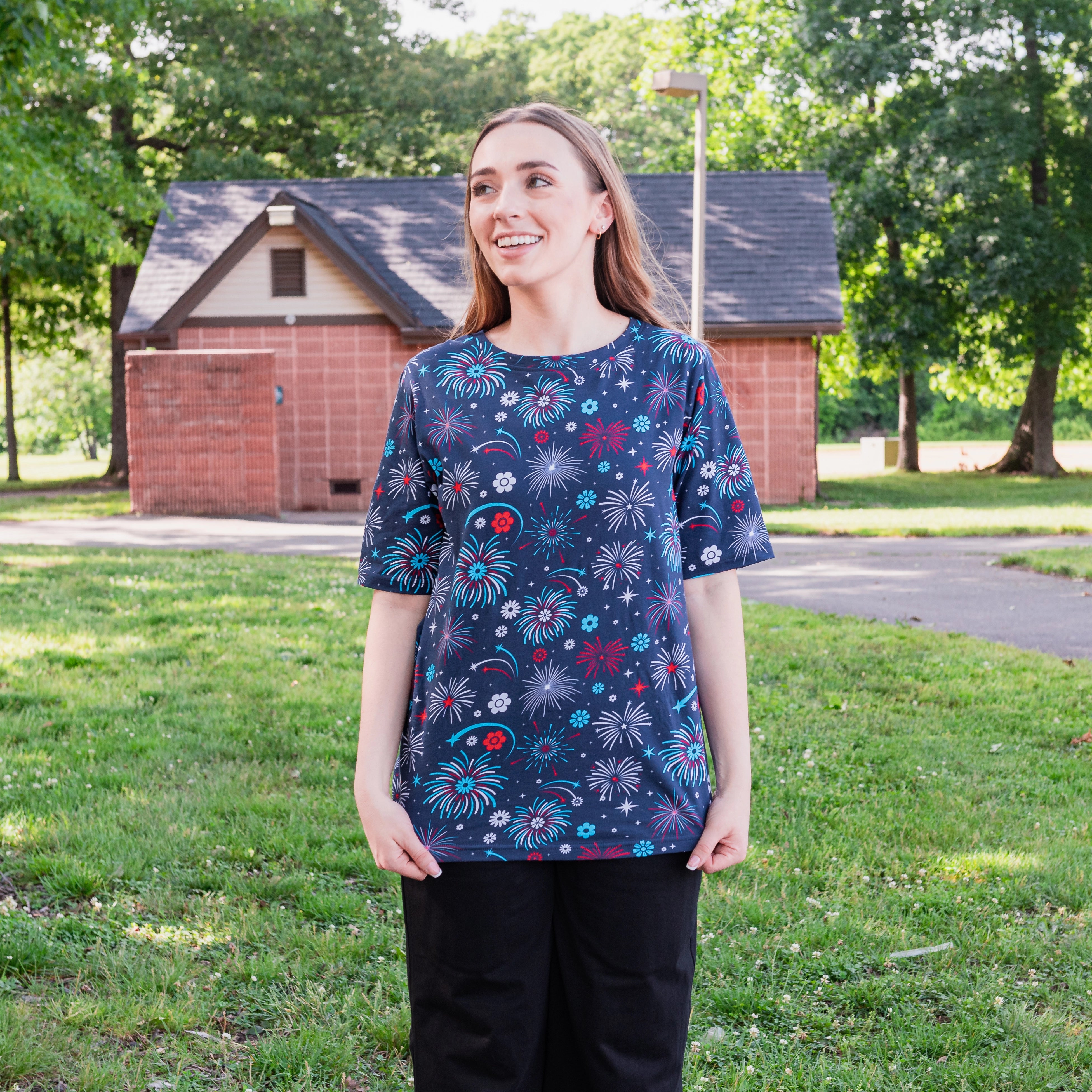 Floral Fireworks Tunic Top
