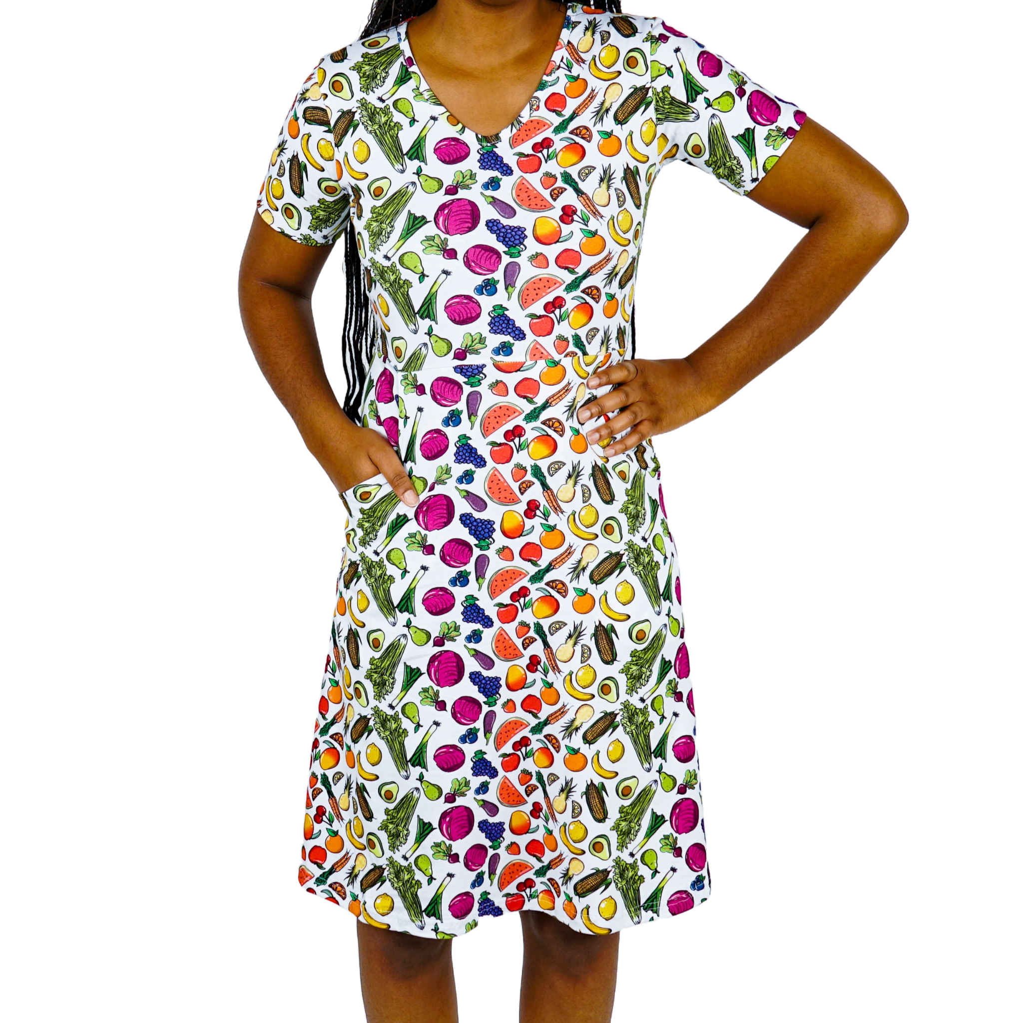 Fruits & Veggies Fitted Dress