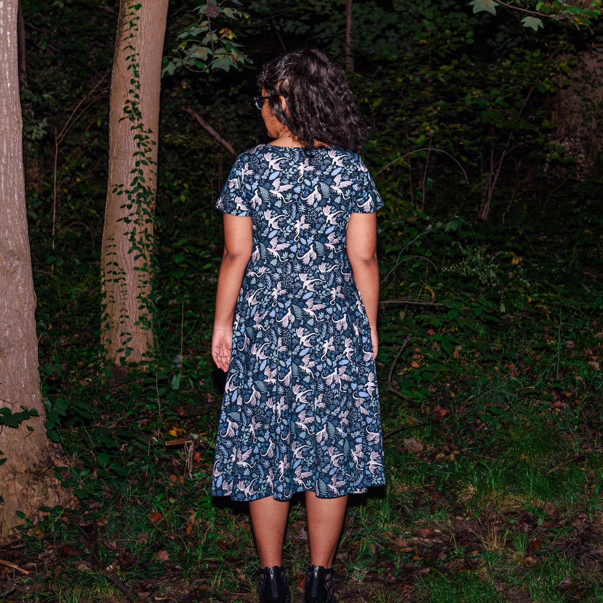 Garden of Dragons Petite Twirl Dress with Pockets