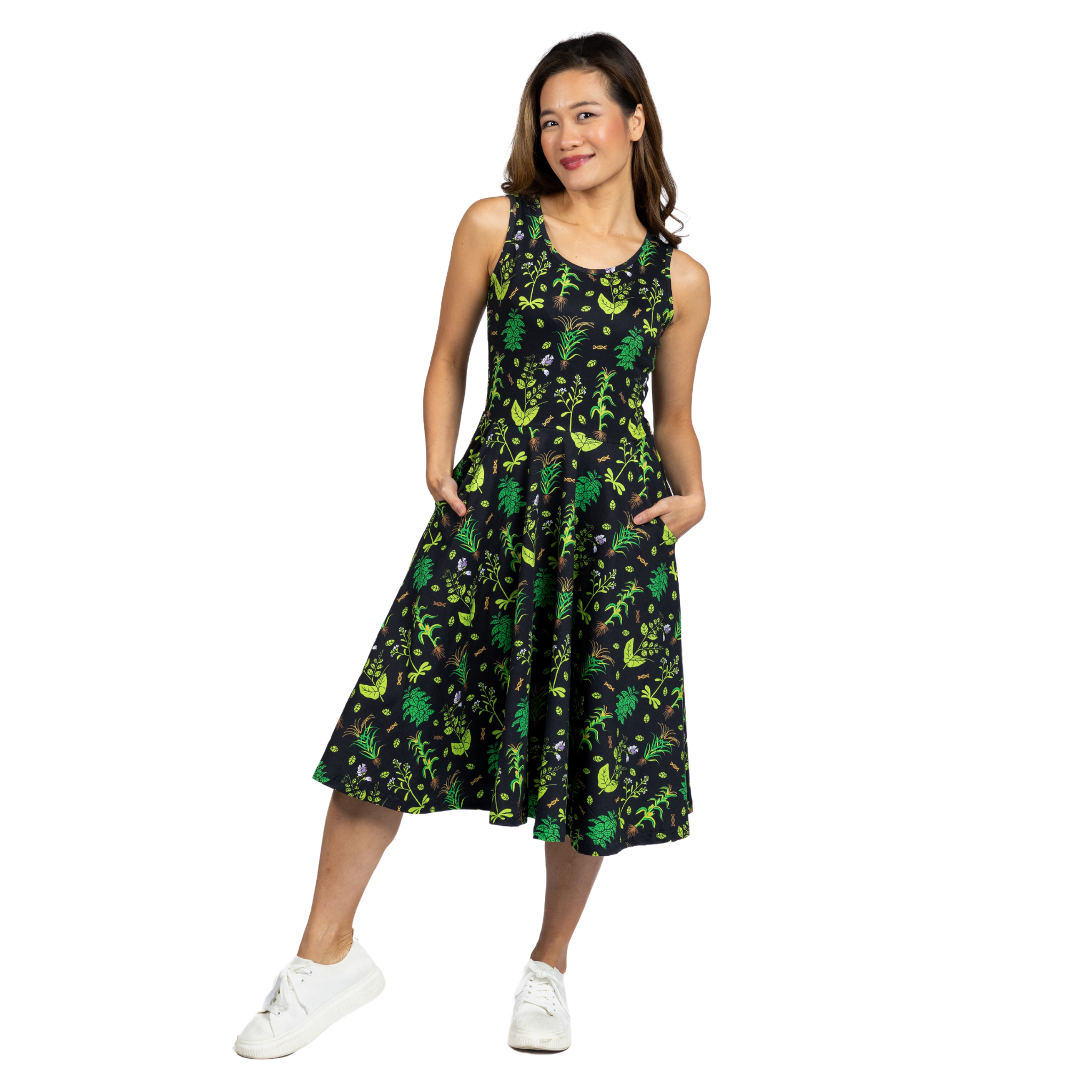 Genetic Plants Sleeveless Twirl Dress