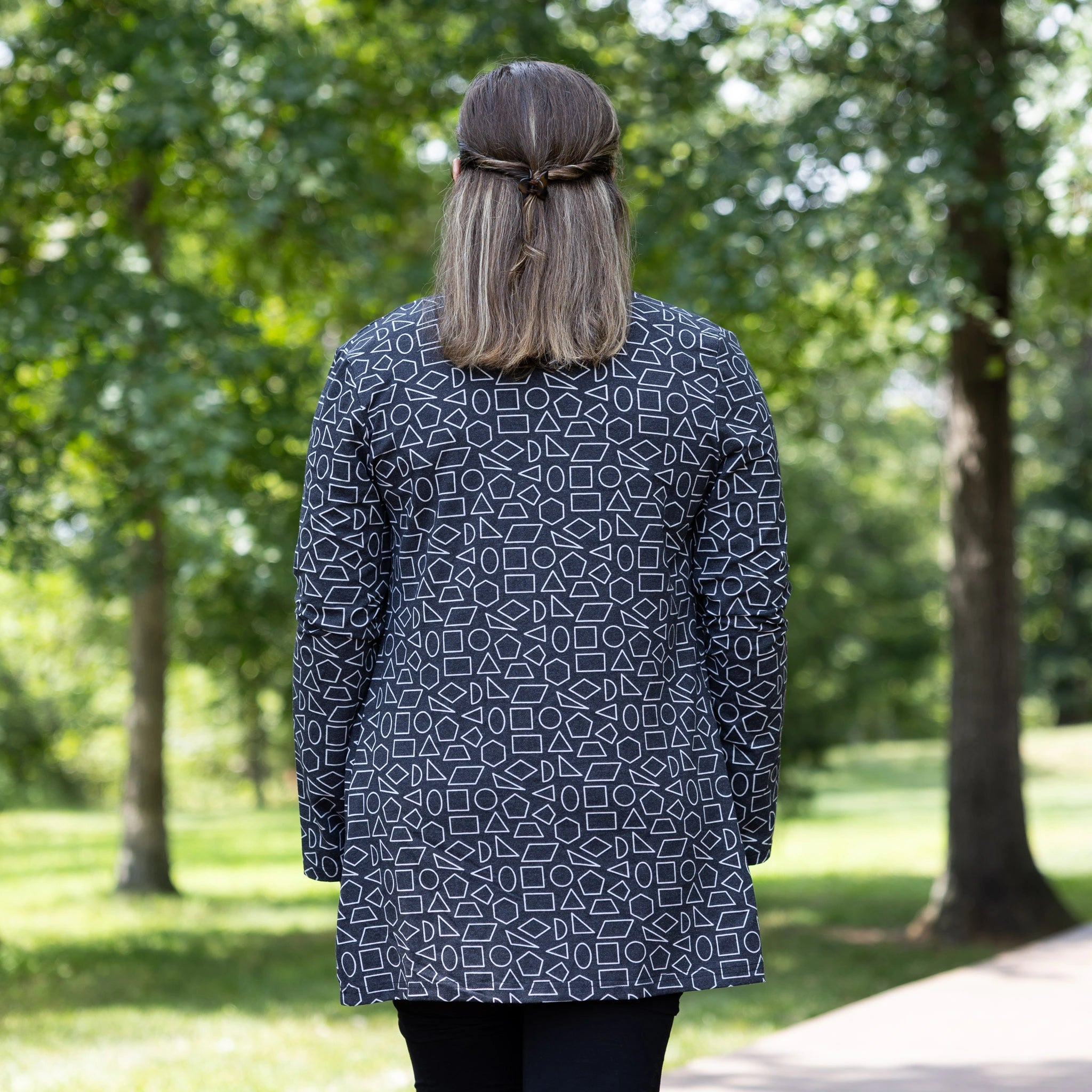 Geometric Shapes Burnout Cardigan