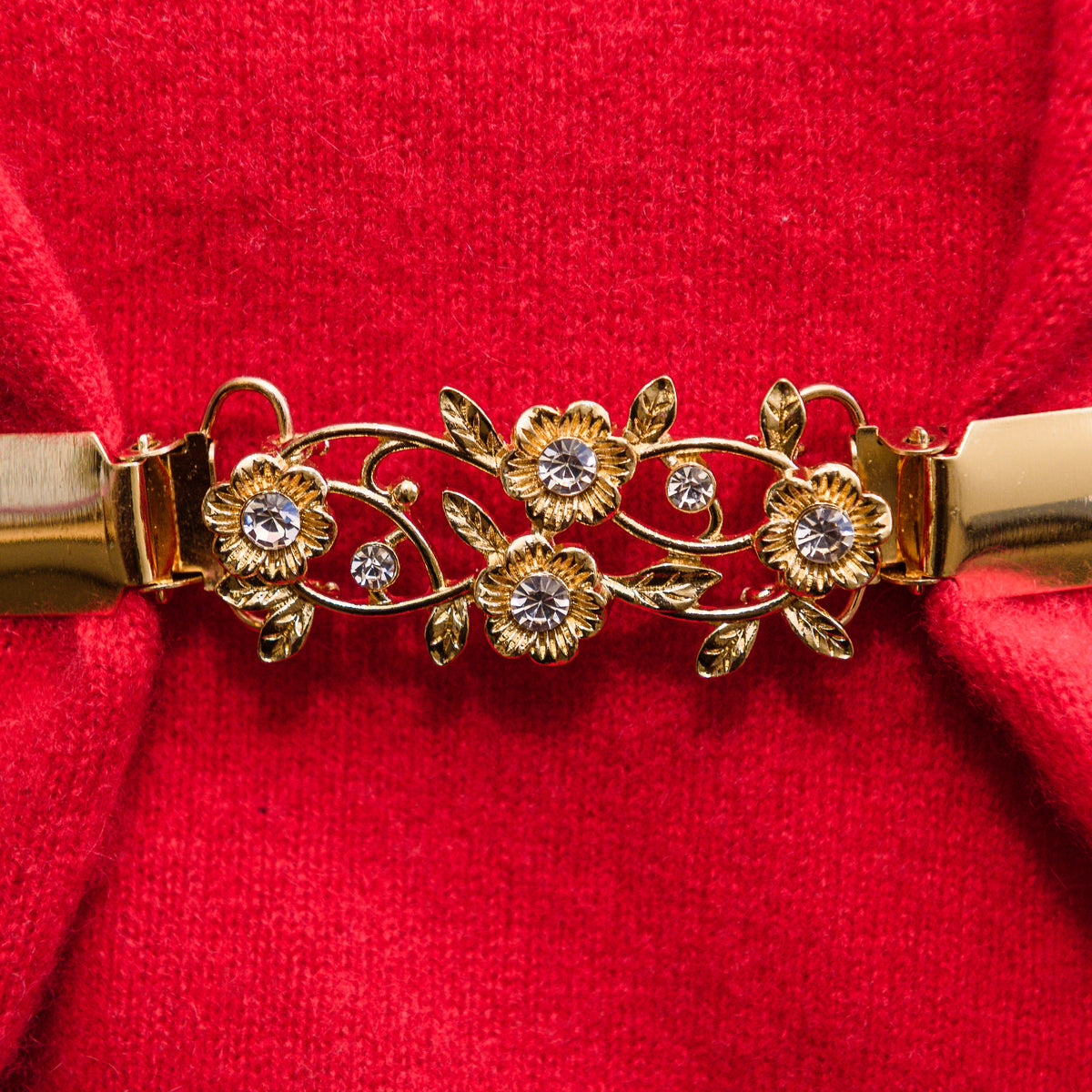 Gold Flowers Cinch Clip