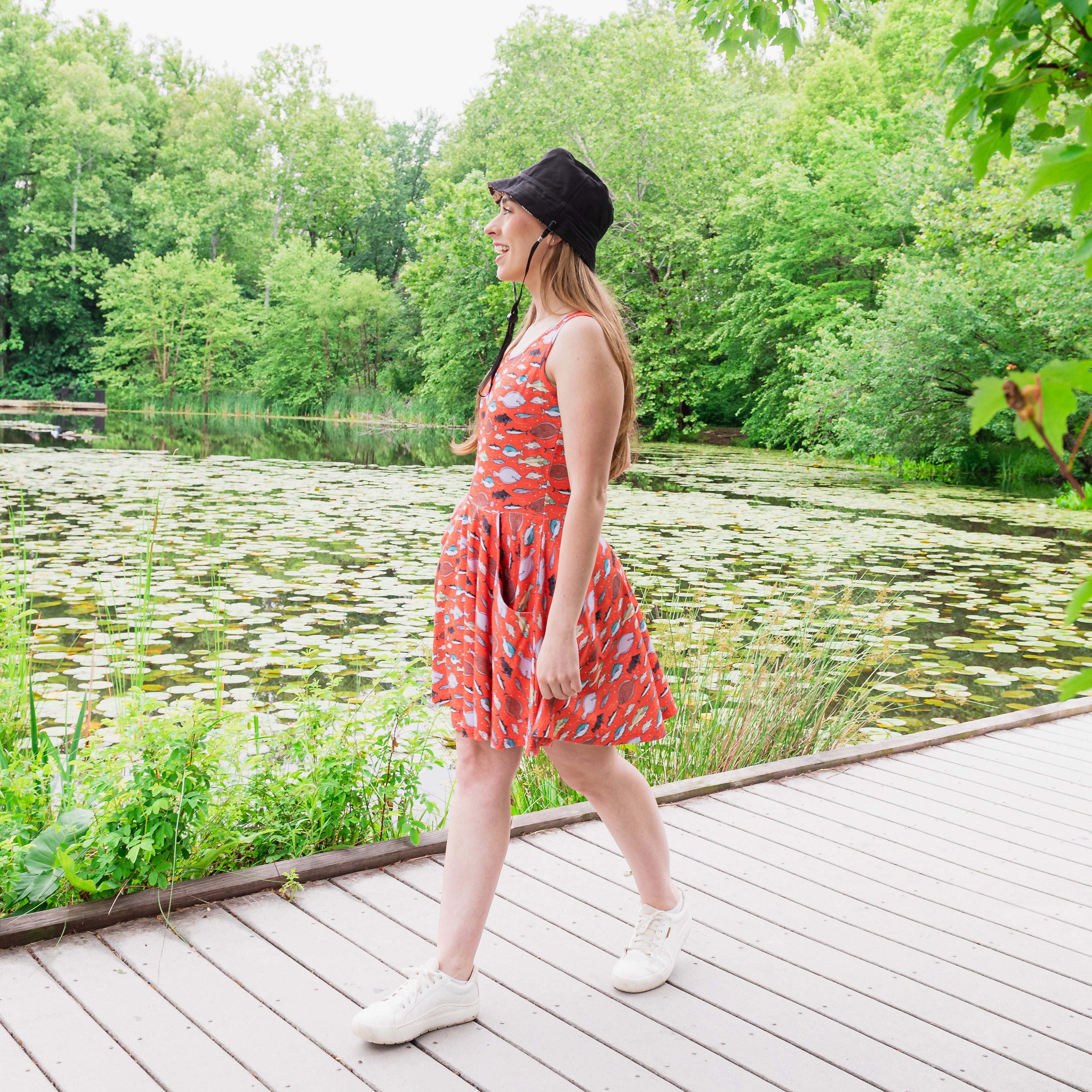 Gone Fishing Skater Dress with Pockets